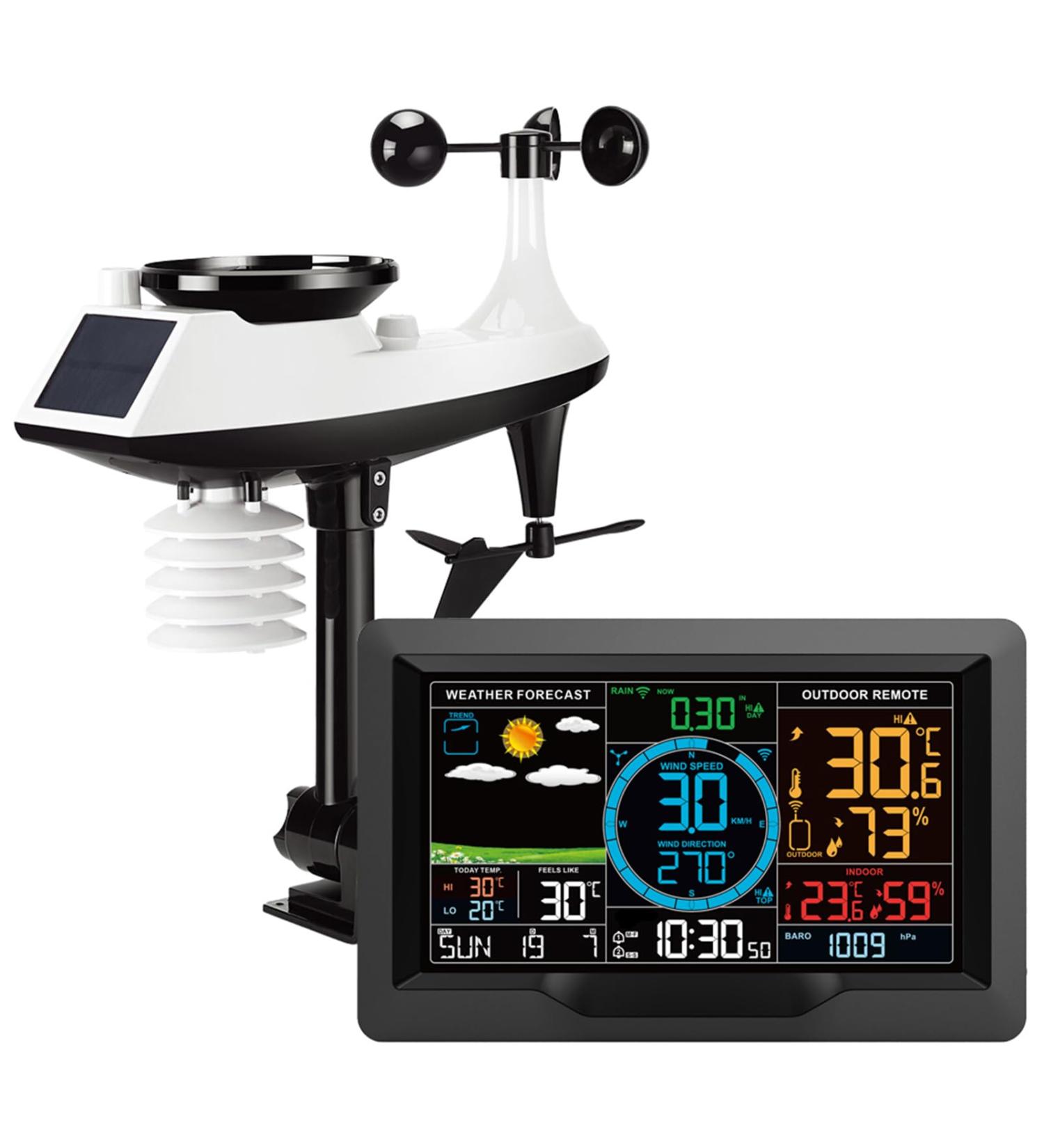 QISUO Weather Forecast C FJ3390A Multifunctional Professional Weather Station Temperature Humidity Wind Speed and Rainfall Detection Weather Forecast C - Buy Online on GoSupps.com