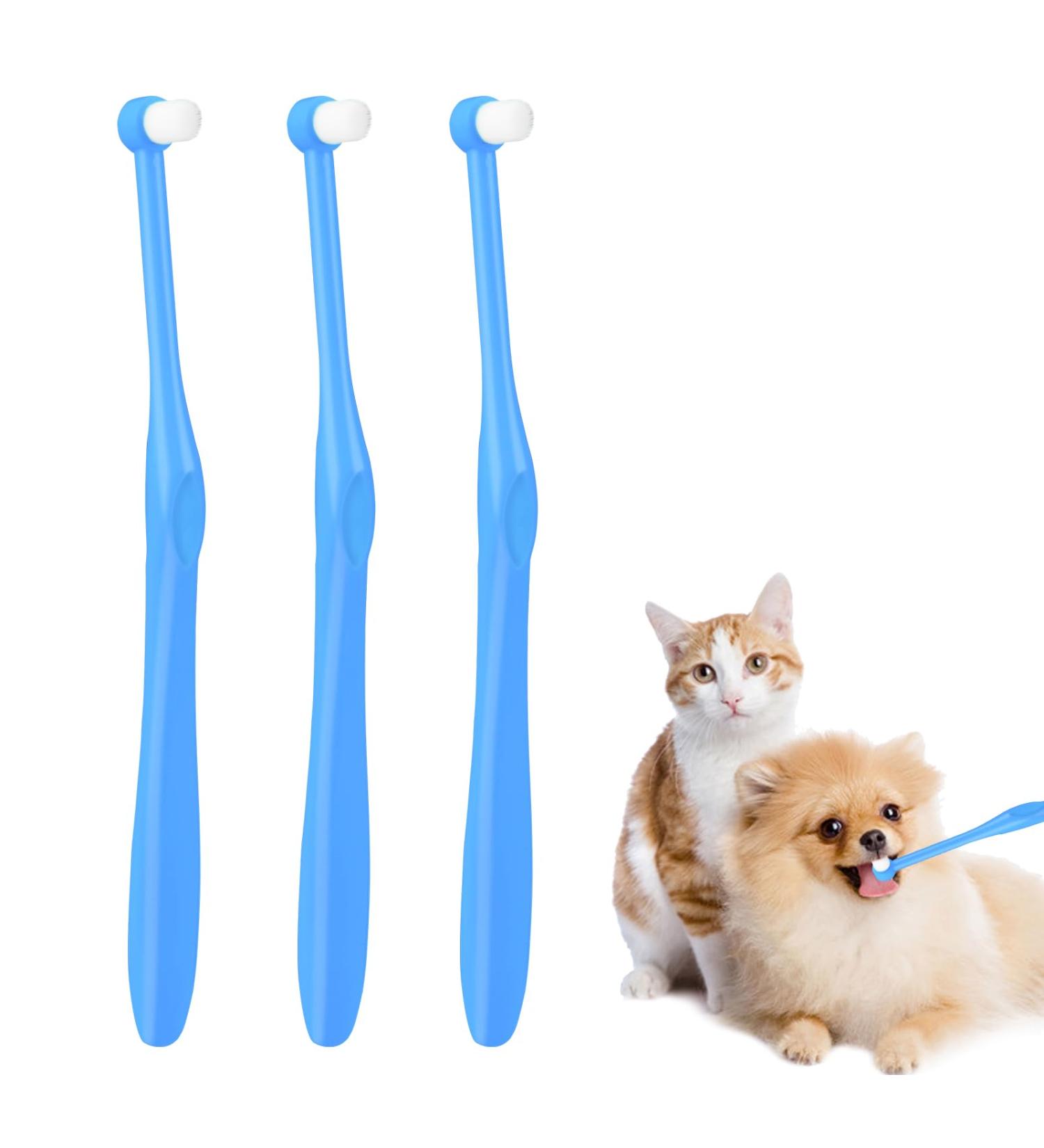 Ultra-Frame Nano Bristle Dog Toothbrushes - 3 Pack for Cats & Dogs | Gentle Dental Care for Sensitive Gums | Sky Blue - Buy Online on GoSupps.com