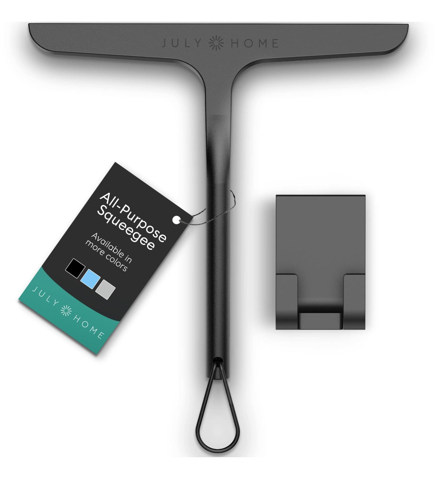 JULY HOME Premium 11-inch Silicone Squeegee with Stainless Steel Core - Shower Accessories for Bathroom, Mirror, Car, Window, Tile and Shower Glass Door (Black) - Buy Online on GoSupps.com