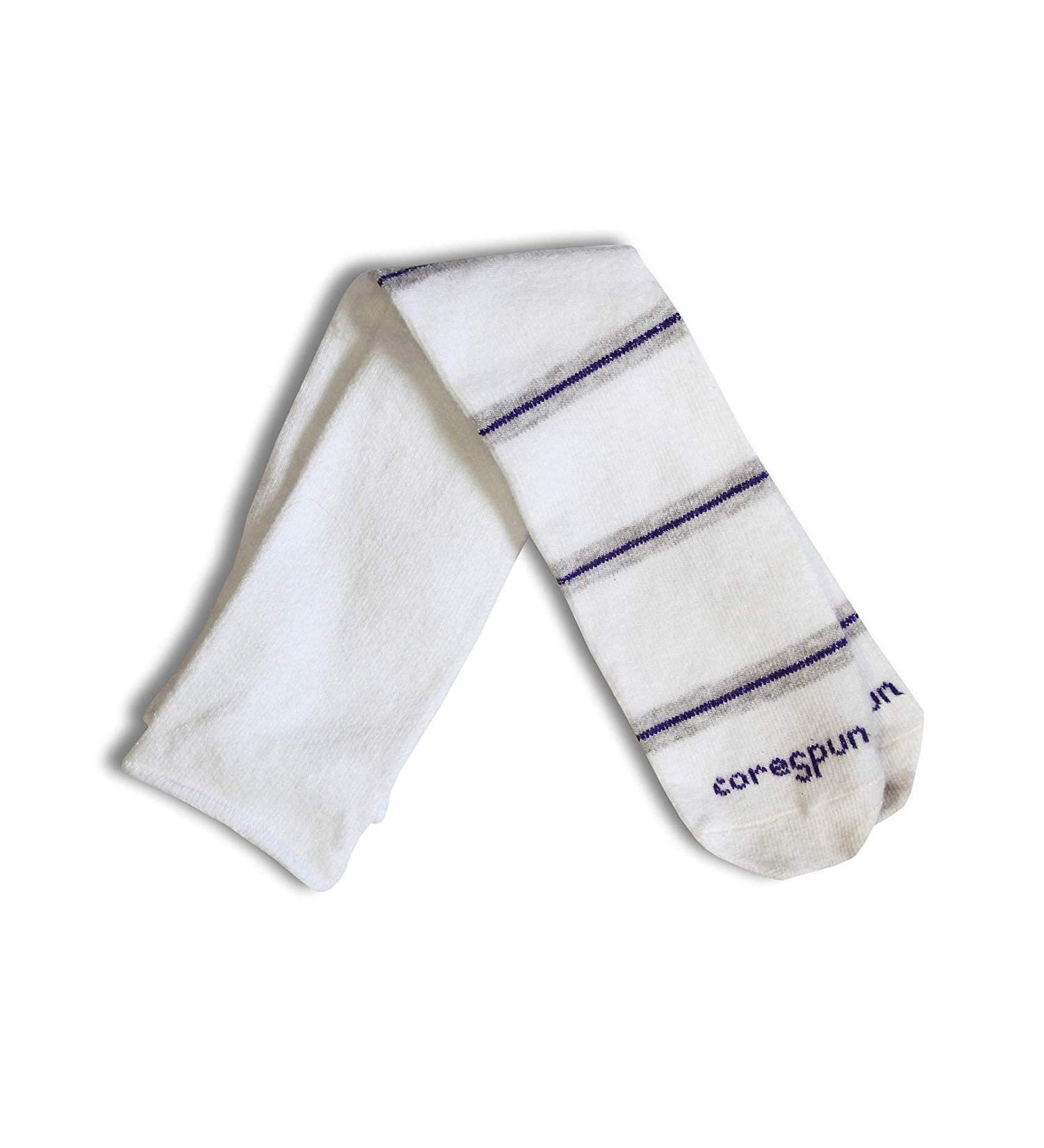 SmartKnit Large Core-Spun Patterned AFO Interface Socks for Kids - White/Grey/Purple - Buy Online on GoSupps.com