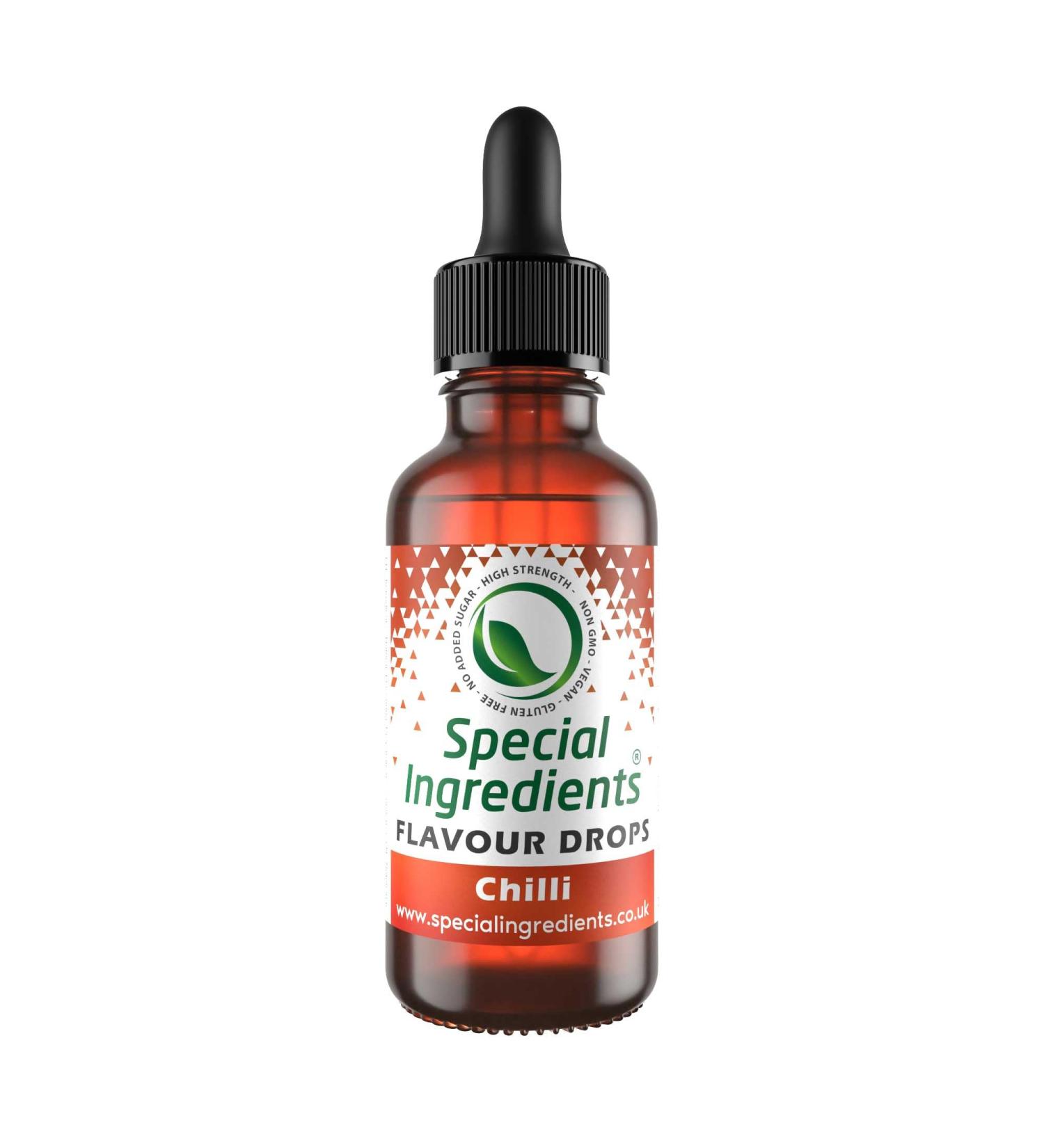 Chilli Flavour Drop 30ml - Highly Concentrated Vegan Non GMO Gluten Free Food Flavouring - Buy Online on GoSupps.com