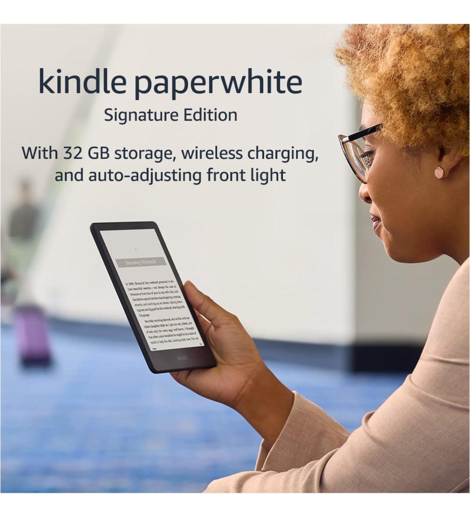 Kindle Paperwhite Signature Edition (32 GB)  With a 6.8" display, wireless charging, and auto-adjusting front light  Without Lockscreen Ads  Black Black Without Kindle Unlimited - Buy Online on GoSupps.com