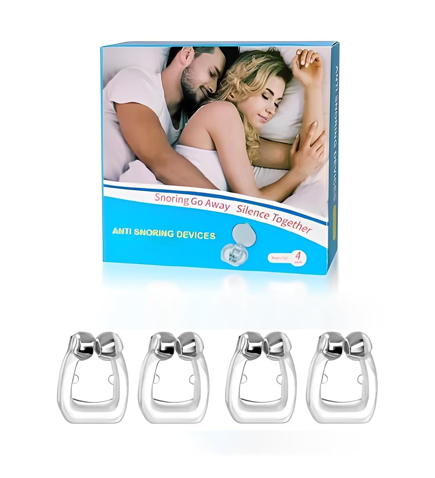 Silicone Magnetic Anti Snoring Nose Clip - Stop Snoring and Enjoy Quieter, Restful Sleep (4pc) - Buy Online on GoSupps.com