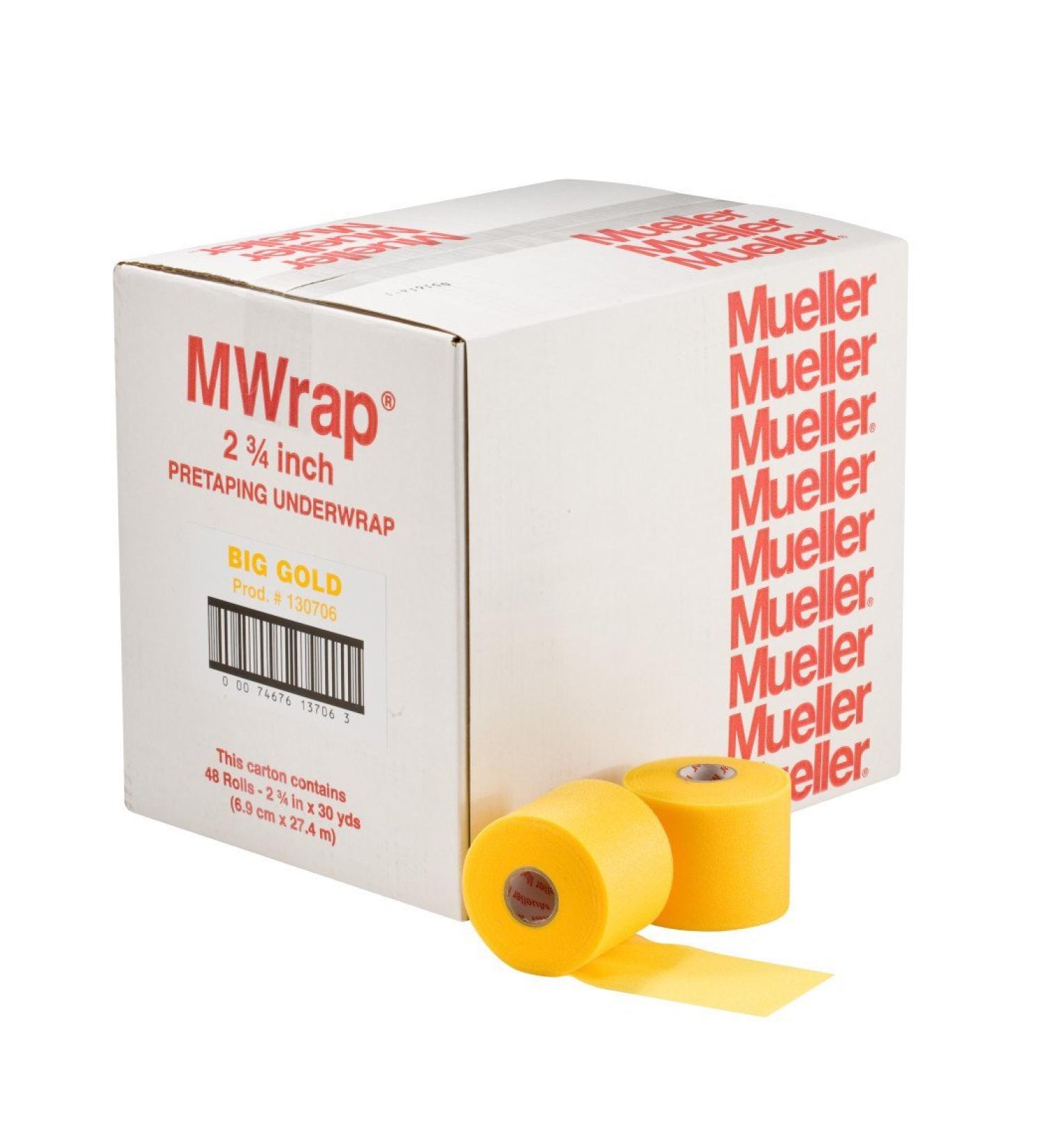 Mueller Big Bold M Wrap Underwrap 2.75in x 30yd Gold 48 Roll Case OSFA
