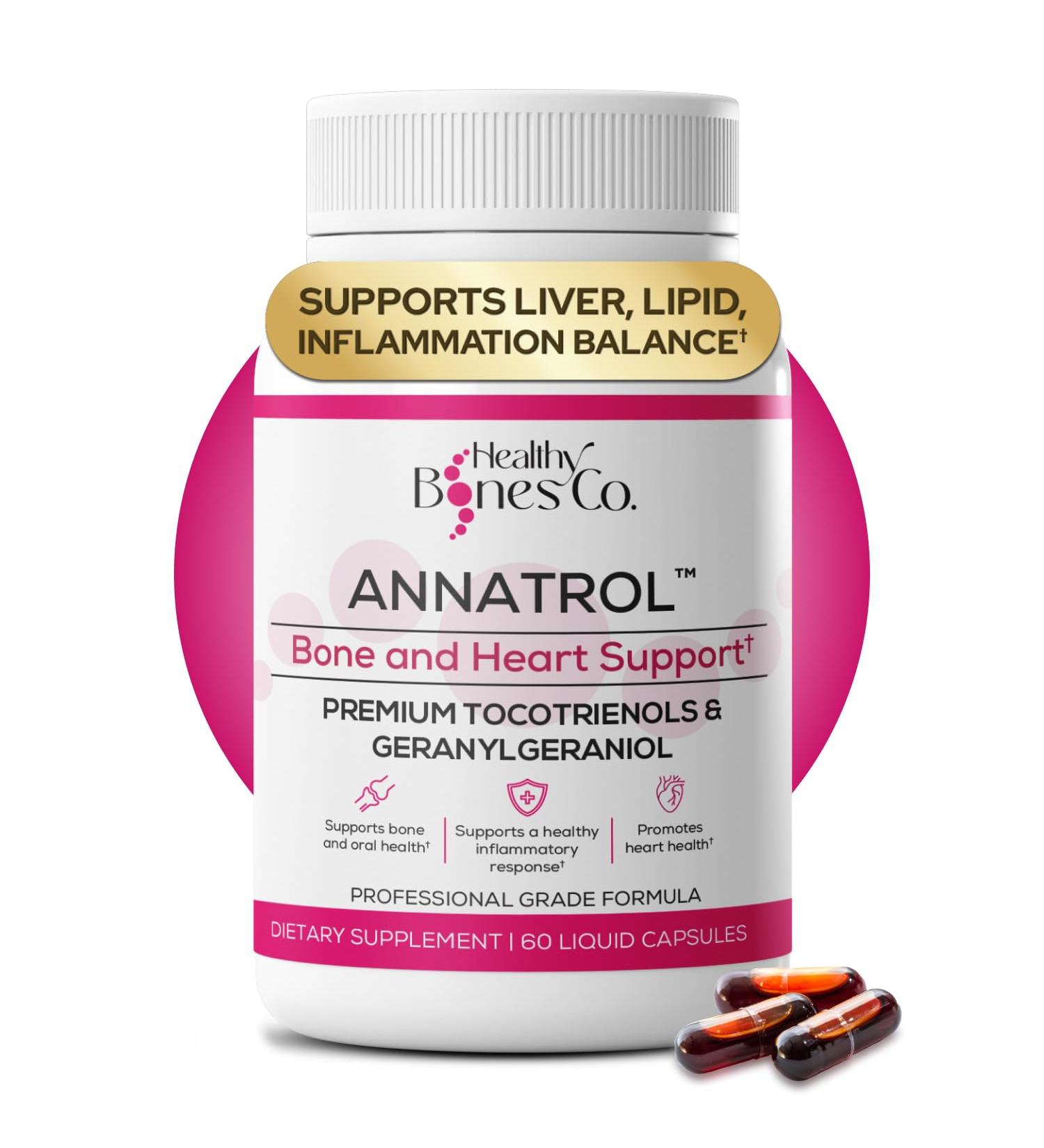 Annatrol Bone & Heart Wellness | Premium Annatto Tocotrienols & Geranylgeraniol (GG) Vitamin E Complex | Advanced Nutritional Formula for Daily Wellness - Buy Online on GoSupps.com