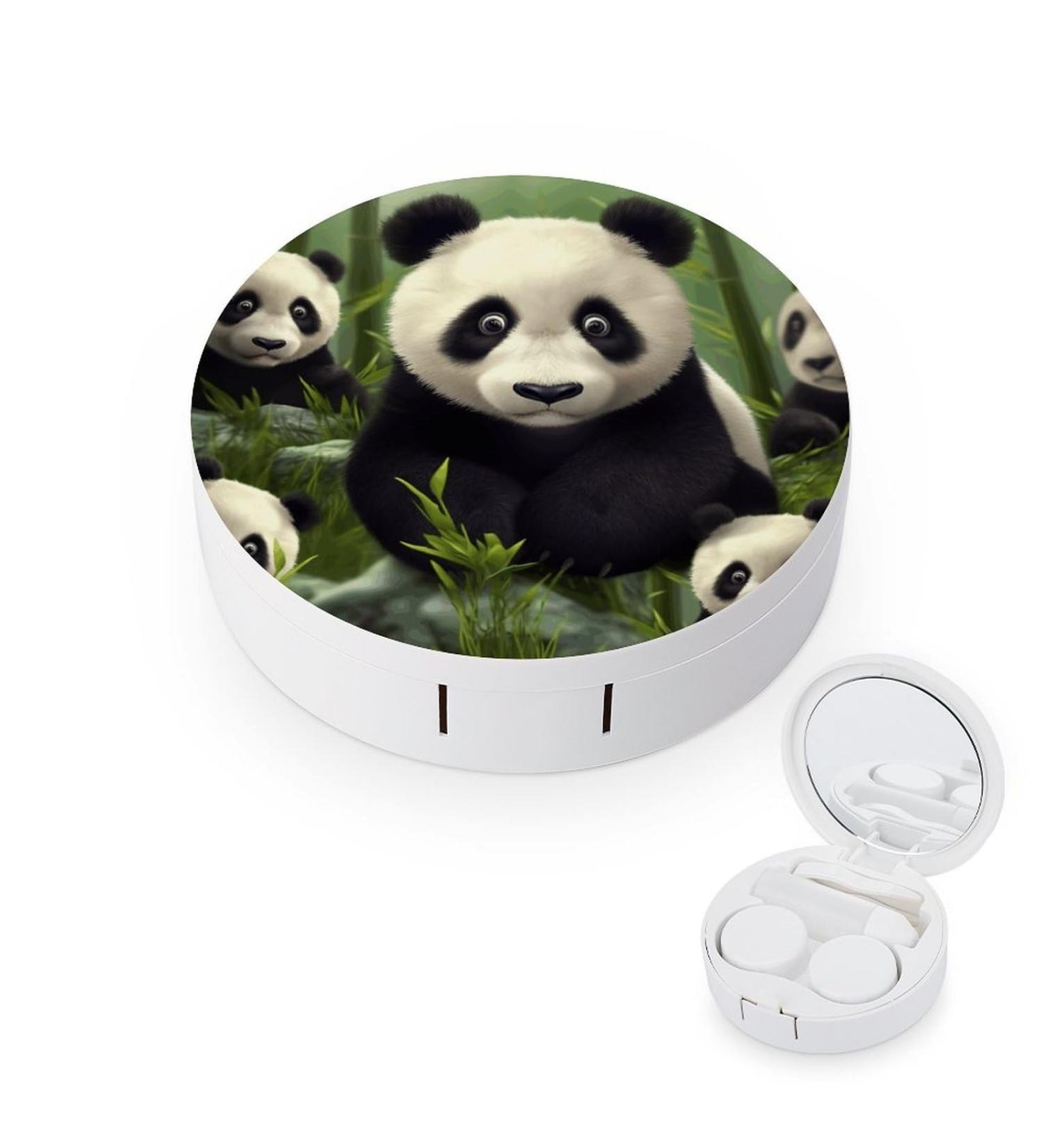 Cute Panda Print Contact Lens Case - Travel & Care Box for Contact Lenses | International Shipping - Buy Online on GoSupps.com
