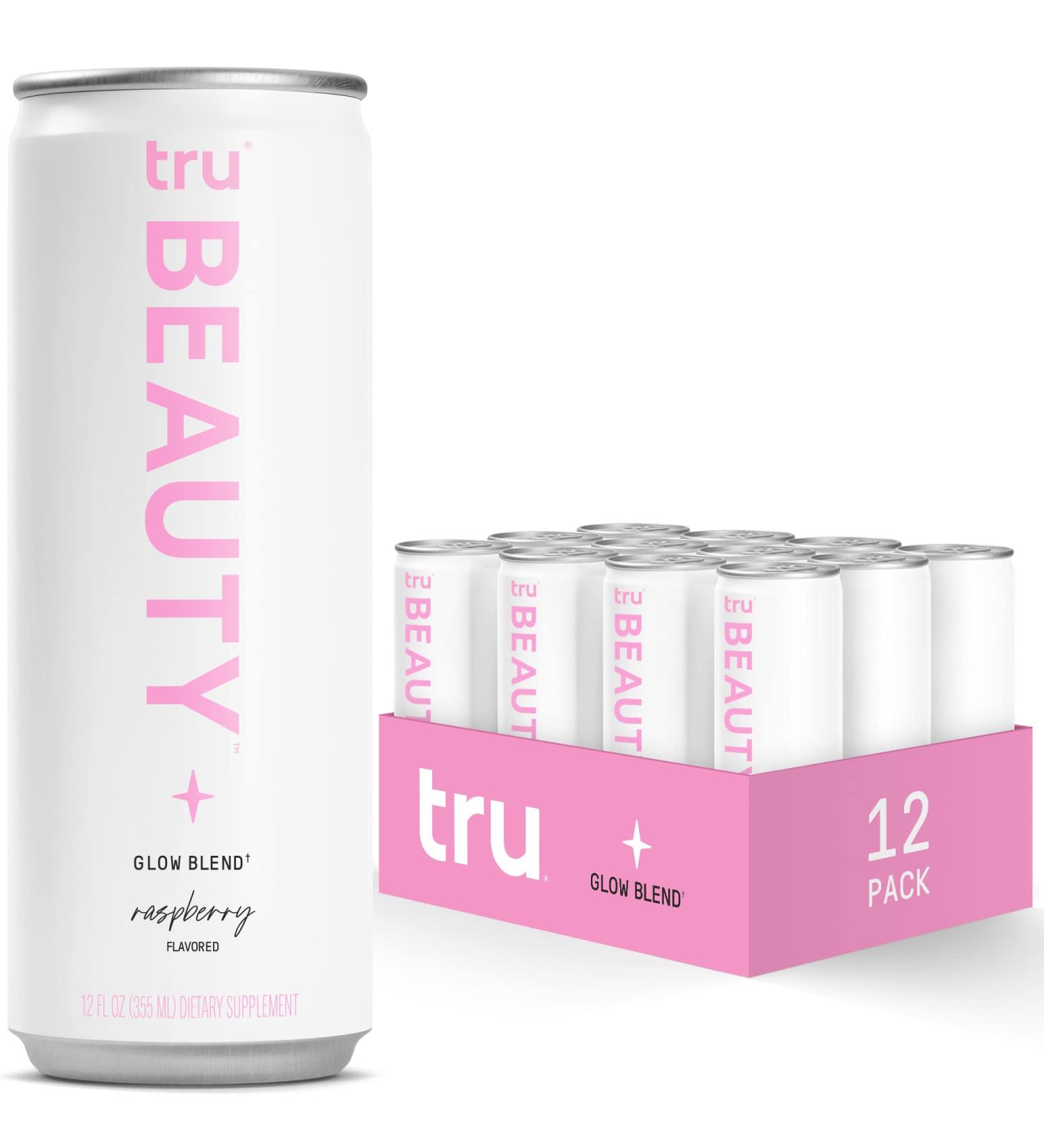 Tru Beauty Sparkling Water 12-Pack: Liquid Collagen Peptides with Biotin & Hyaluronic Acid - Raspberry Flavored Beauty Collagen Drink - Gluten-free Keto-friendly Vegan Glow Blend - 12 Fl Oz (Pack of 12) - Buy Online on GoSupps.com