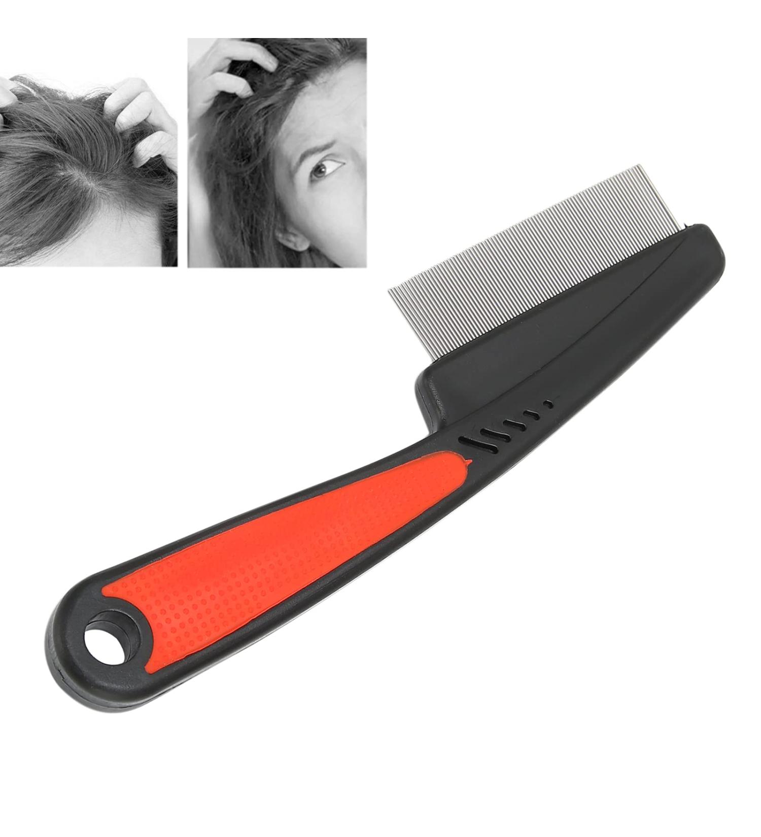 Professional Stainless Steel Lice Comb - Fine Tooth Head Lice Removal Tool for Men Women & Pets - Buy Online on GoSupps.com
