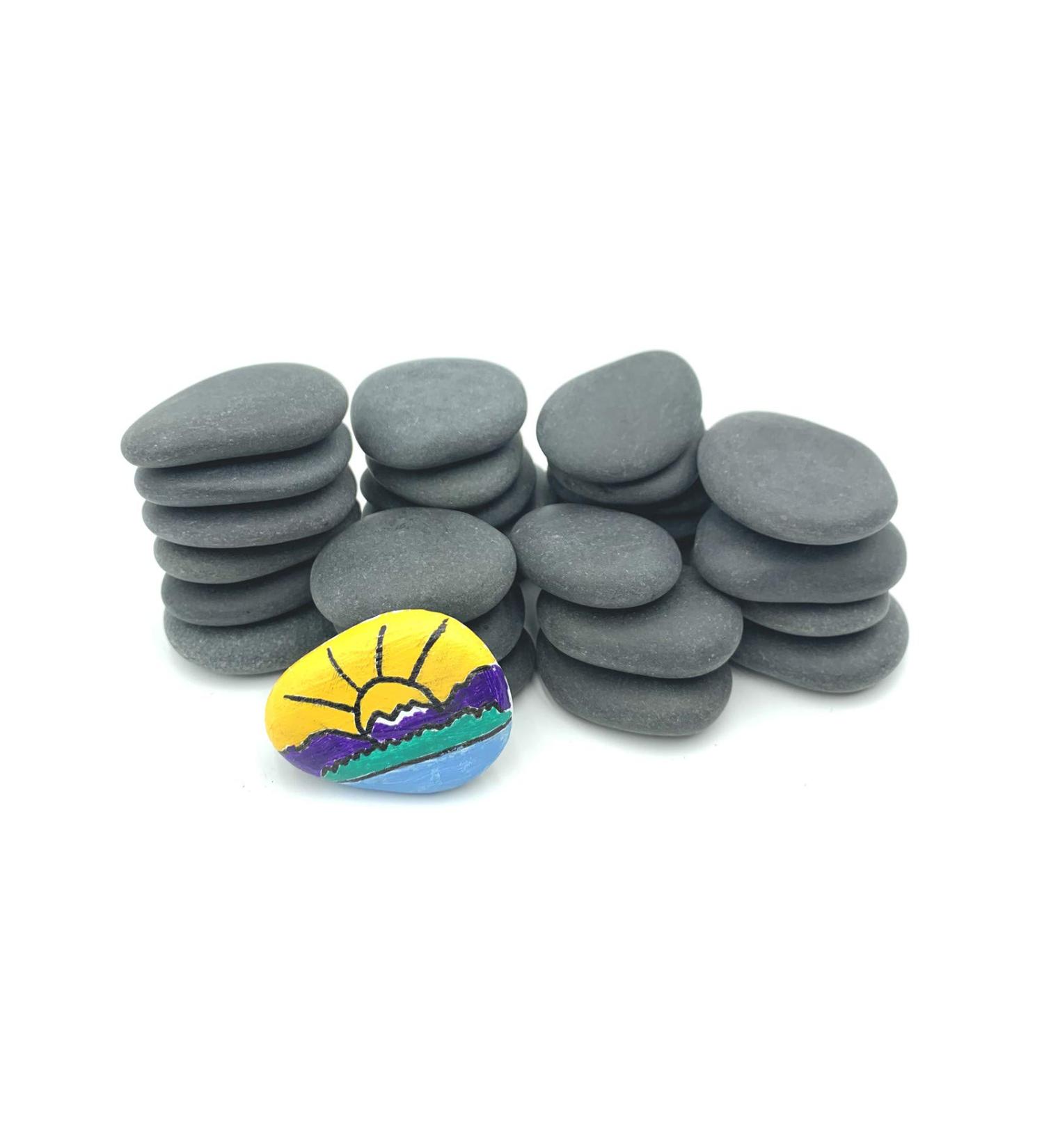 Lifetop 30PCS Small Painting Rocks - Flat & Smooth Gray Kindness Rocks for DIY Crafts & Decoration - Buy Online on GoSupps.com