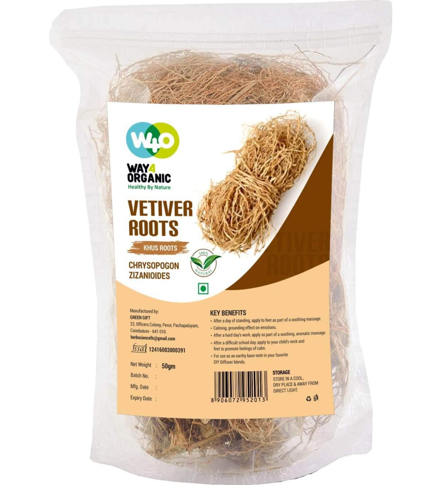 Vetiver Root (50g) Young Roots | Natural Herbal Coolant - Way4Organic - Buy Online on GoSupps.com