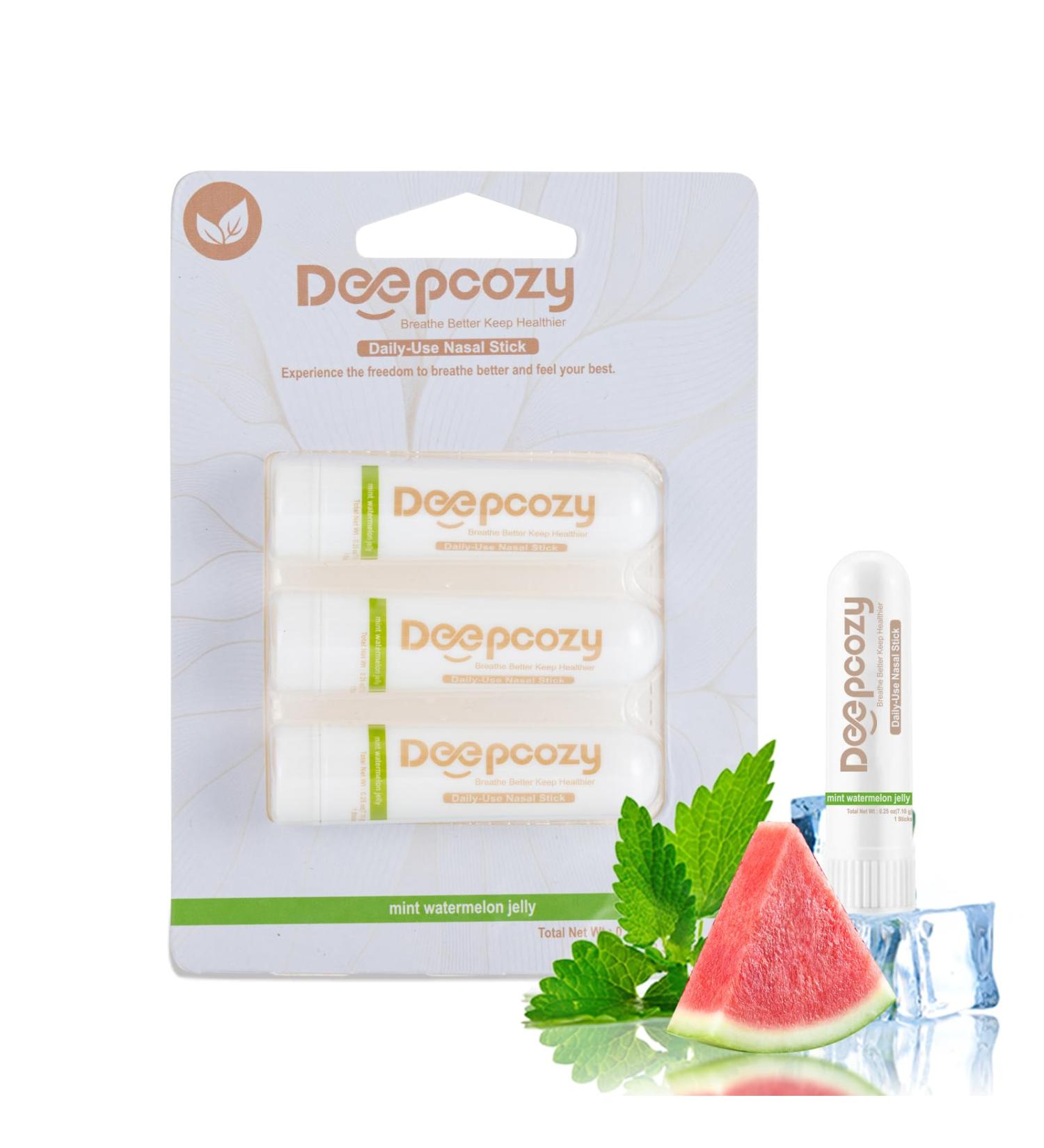 DeepCozy Nasal Stick for Adults 3 Pack Nasal Inhaler Stick for Distraction Relief & Mild Stress Portable Nasal Sticks Nose Inhaler Stick with Menthol for Work/Study/Travel (Mint Green)