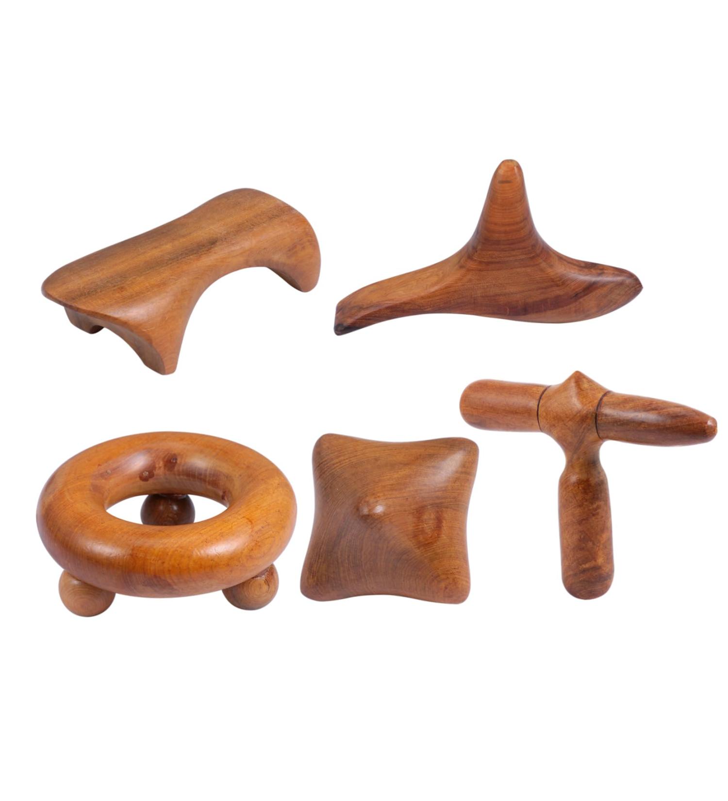 Beaupretty 5-St Massager Sandalwood Spa Tool - Gua Sha Wooden Hand Massage Device for Health & Relaxation - Buy Online on GoSupps.com