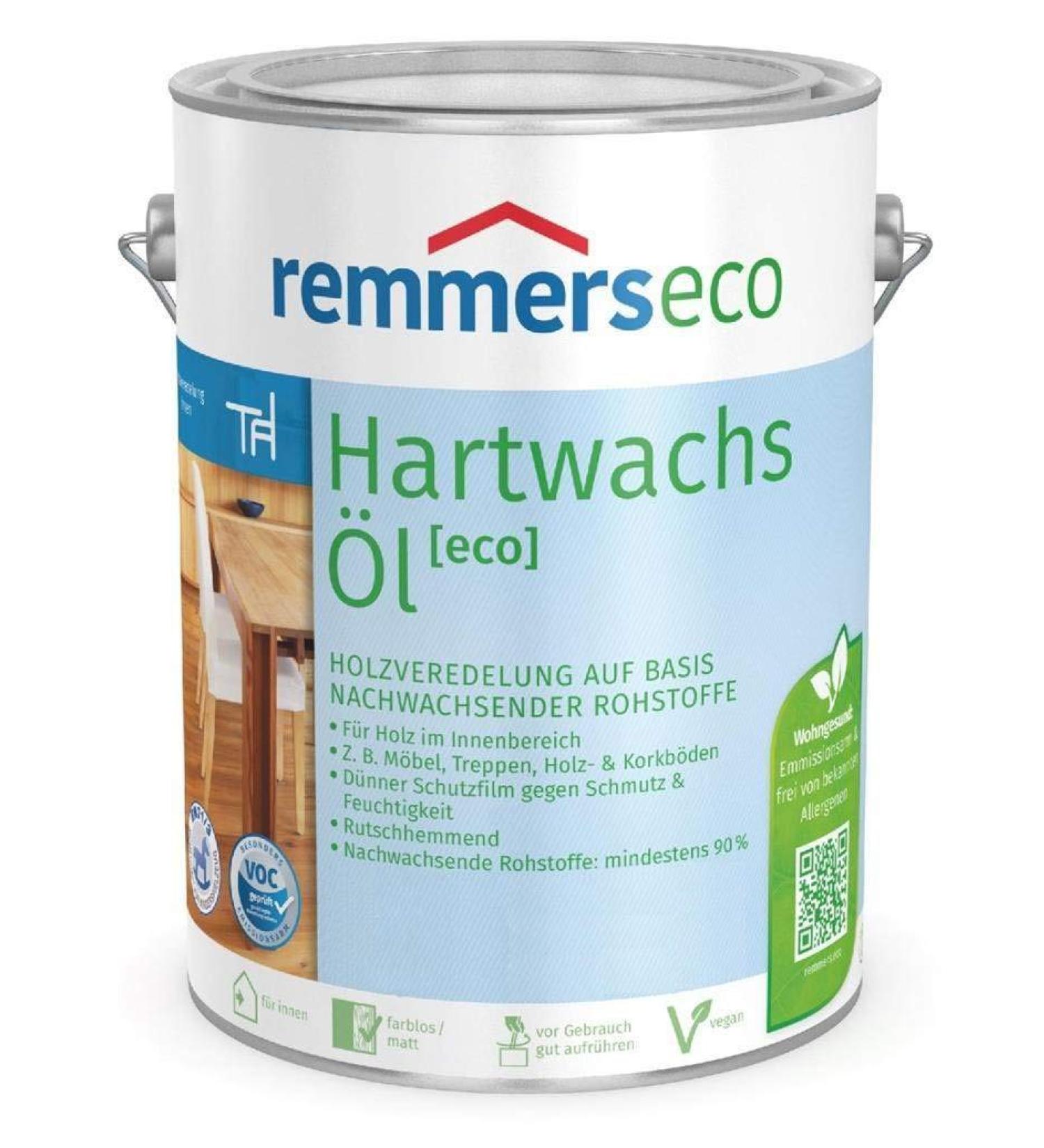 Remmers Hartwachs oil ECO intensive white 0.375 liters hard wax oil for inside natural basis stain oil and sealing in one sustainable vegan 0.375 l intensive white