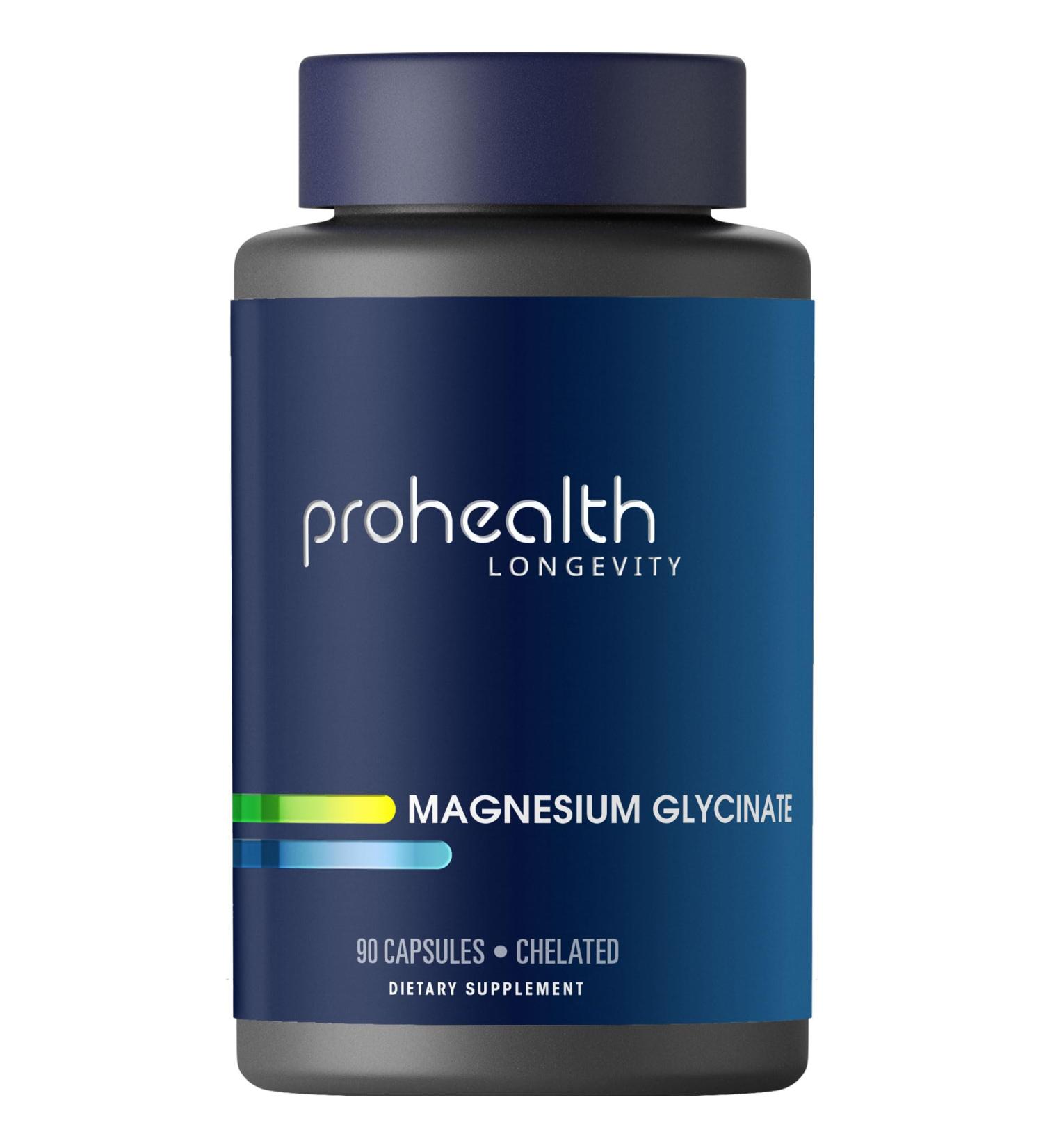 ProHealth Magnesium Glycinate with Magnesium and Glycine, Triple Third-Party Lab Tested, 90 Capsules - Buy Online on GoSupps.com