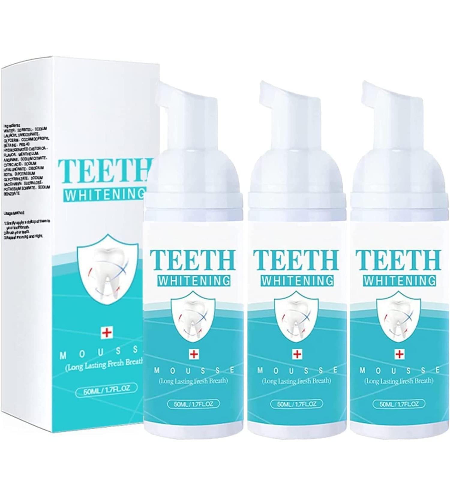 Yuyuando Teethaid Mouthwash & Whitening Toothpaste Foam - 50ml Natural Peppermint (3 Pack) | Teeth Whitening & Oral Care - Buy Online on GoSupps.com