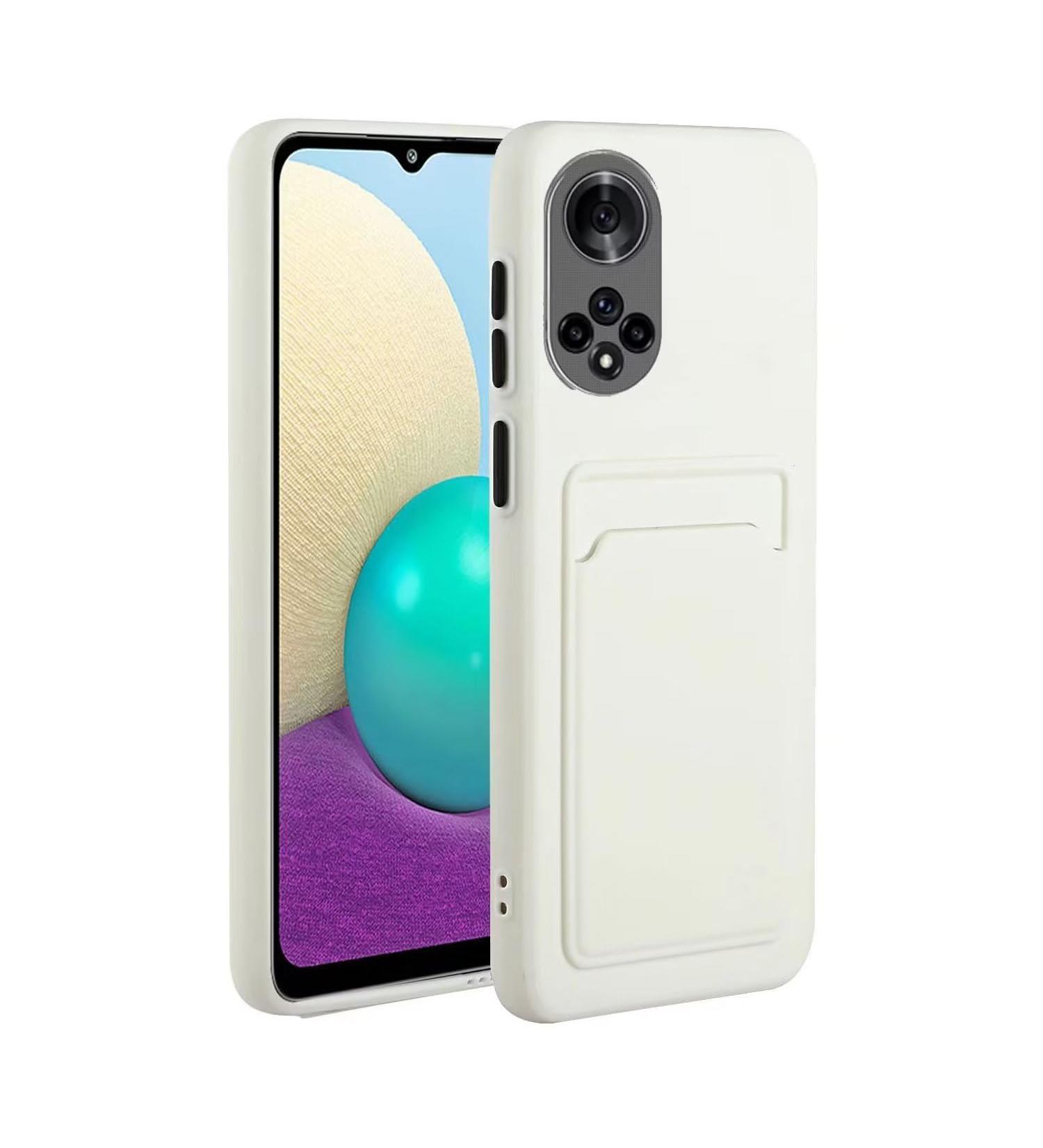 Tivenfezk Nadoli Honor 50 Silicone Case - Ultra Thin Shockproof Scratch-Resistant TPU Wallet Cover with Credit Card Holder - White - Buy Online on GoSupps.com