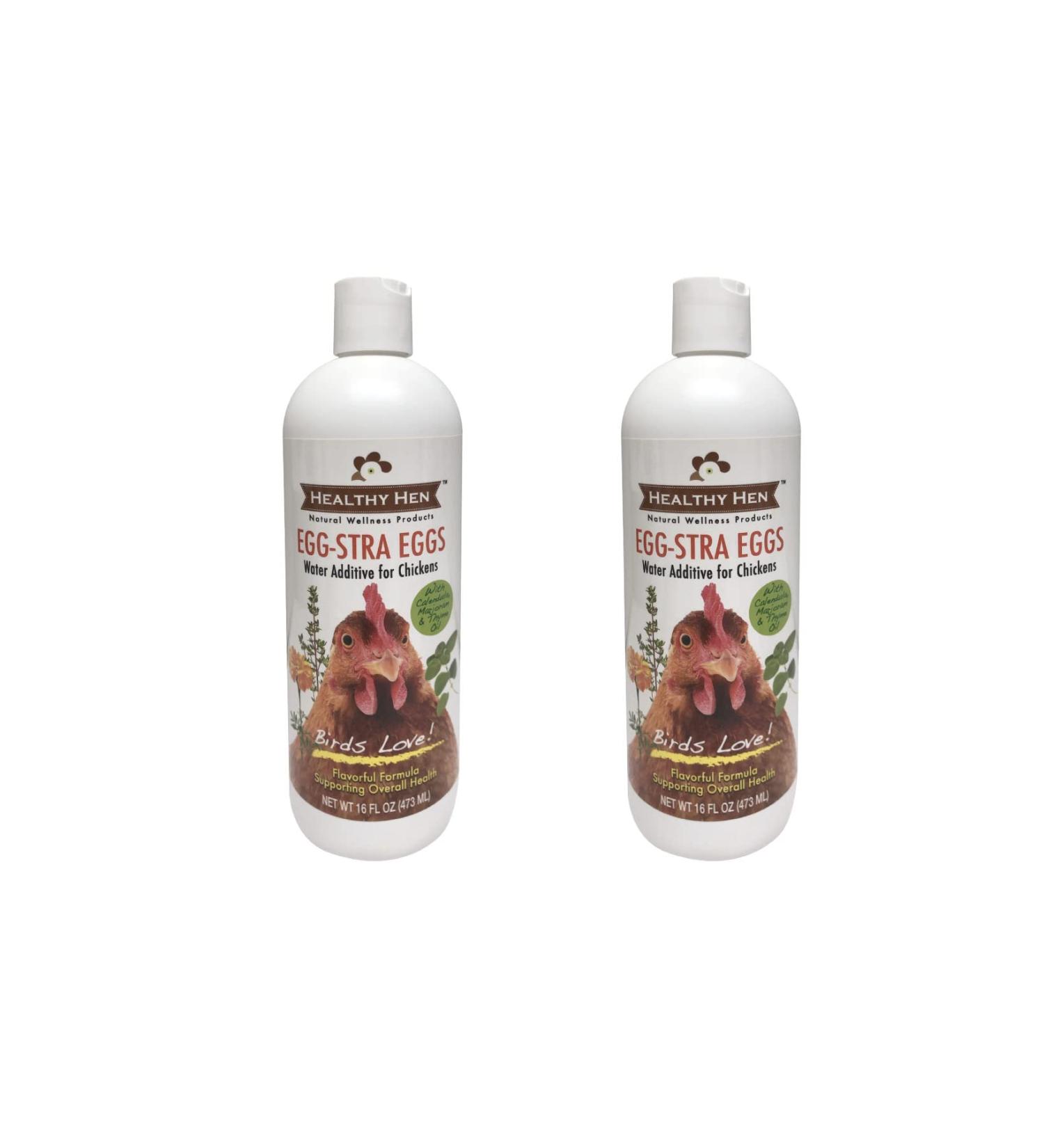 Organic Chicken Water Additive with Aloe Vera, Calendula Oil, Thyme Oil - 16 oz (2 pack) - Supports Egg Production & Immunity - Made in USA - Buy Online on GoSupps.com