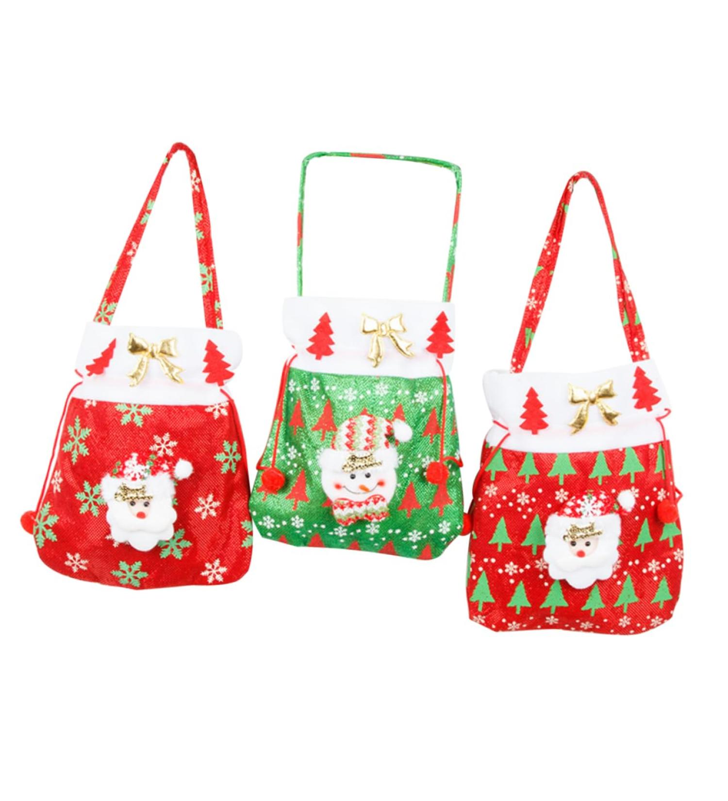 Gogogmee Santa Present 3pcs Christmas Candy Bag Candy Bags Christmas Tote Bags Xmas Bags Bag Backpack Decorate - Buy Online on GoSupps.com