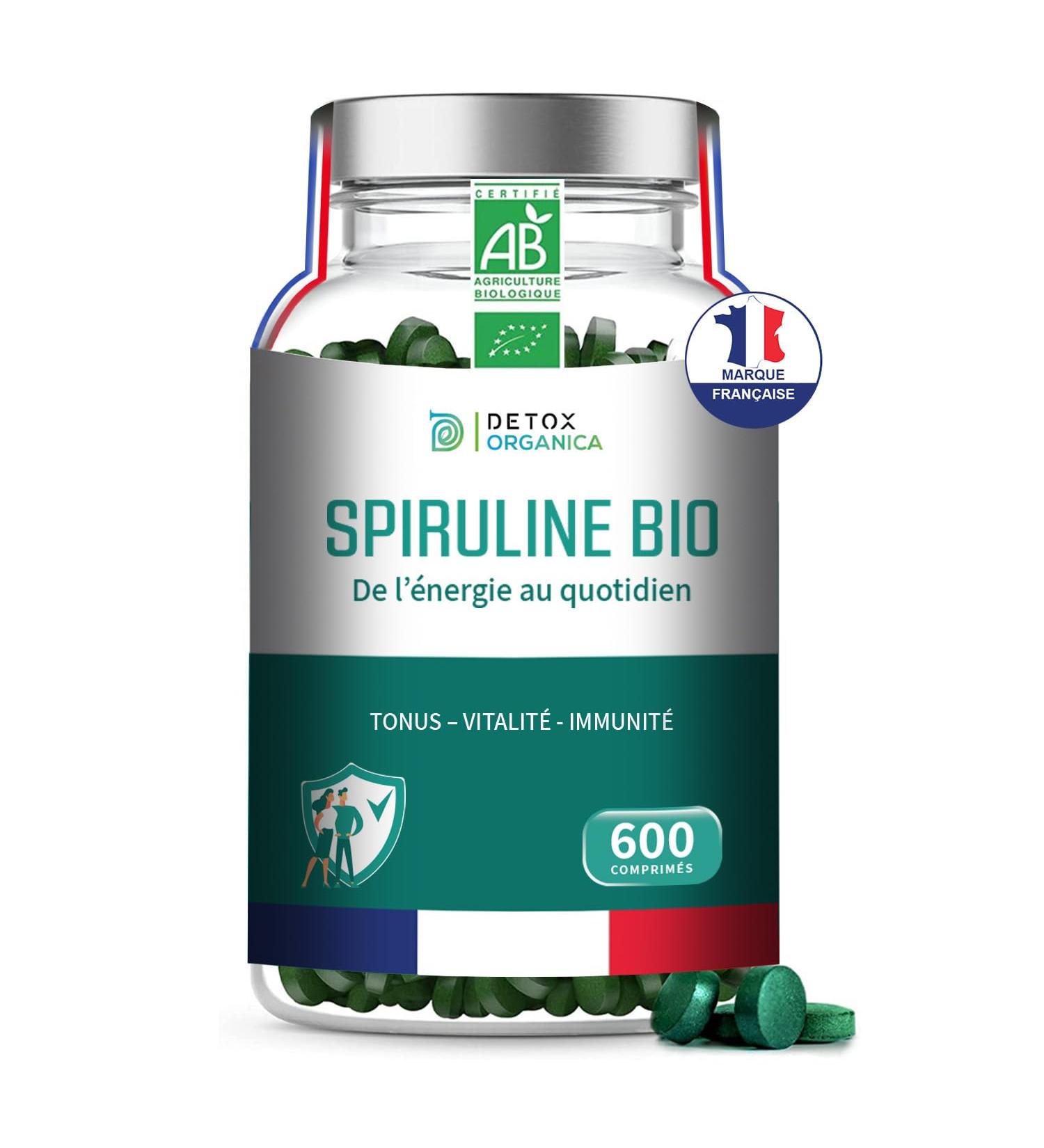 Spirulina BIO - 3000mg per day - 600 Tablets - Food Supplement Rich in Protein Antioxidants Iron and Phycocyanin - 100% Controlled Organic Agriculture - From Energy to Daily! - Buy Online on GoSupps.com
