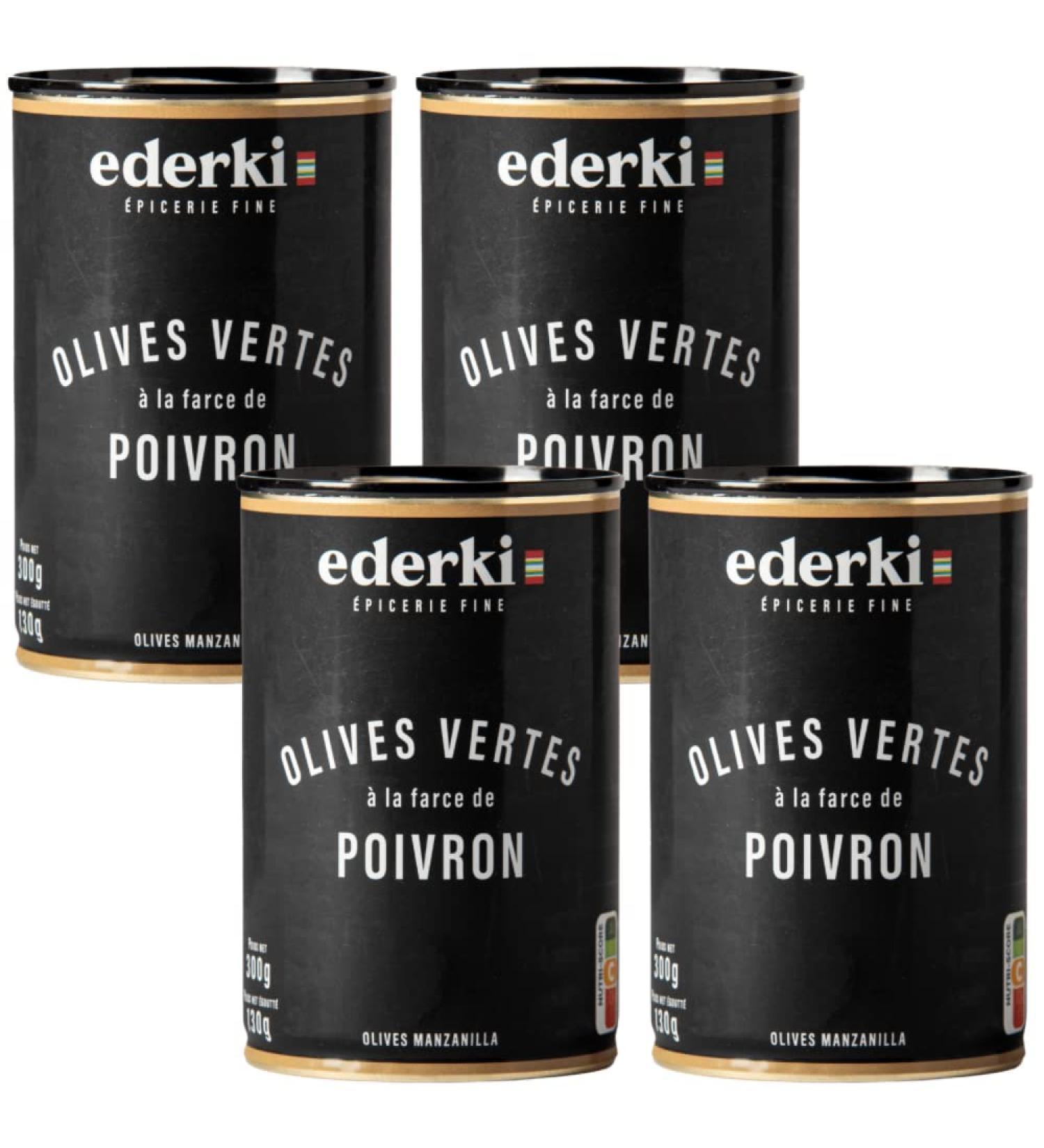 Green Olives with Pepper Ederki 300g x 4 - Buy Online on GoSupps.com