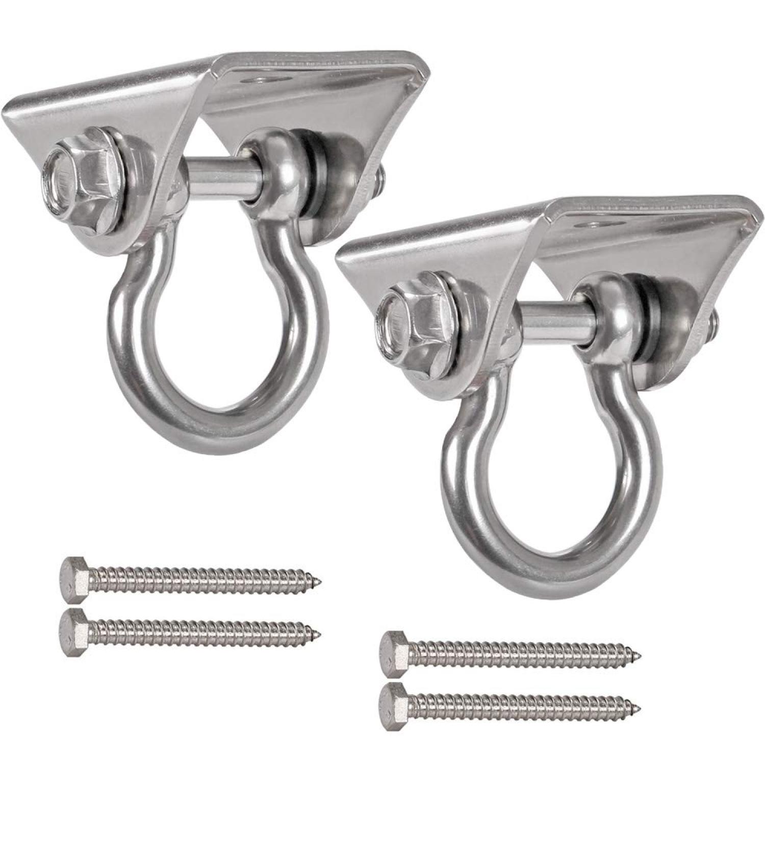 WAREMAID Set of 2 Heavy Duty 180 Swing Hangers Stainless Steel Swing Hook for Ceiling Wooden Porch Swing Hanging kit Playground Gym Rope Boxing Bag Hammock Chair Yoga Swing Mount 1000 lb Capacity 2 Pack - Buy Online on GoSupps.com
