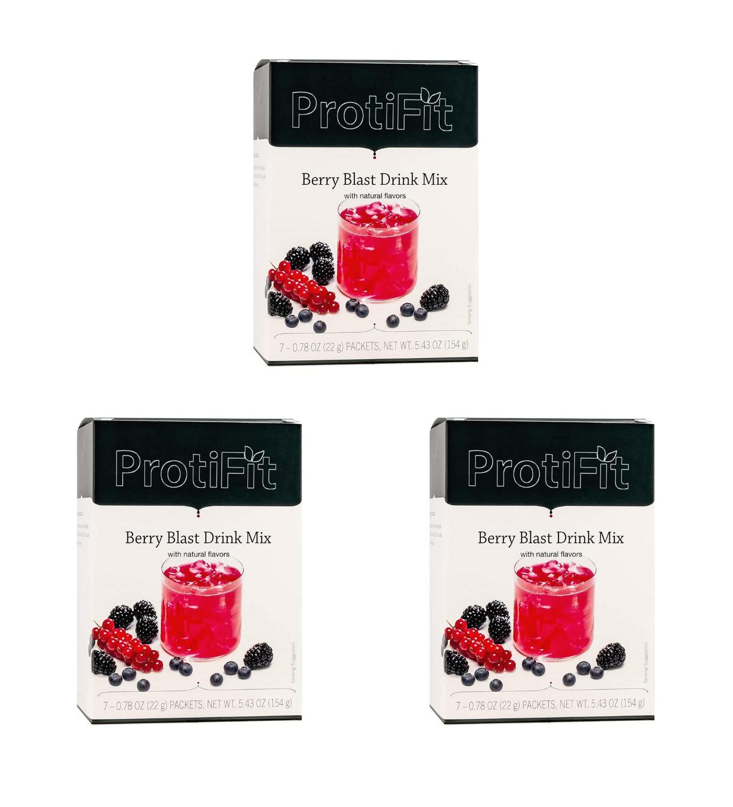 PROTIFIT - High Protein Berry Blast Fruit Drink 3 Pack 15g Protein Low Calorie Sugar Free Ideal Protein Compatible 7 Servings Per Box (3 Pack) - Buy Online on GoSupps.com
