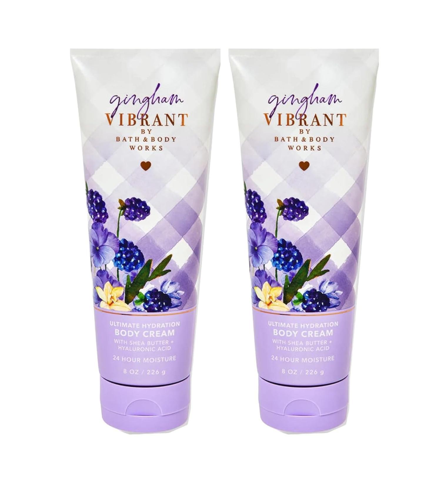 Bath & Body Works Ultimate Hydration Body Cream For Women 8 Fl Oz 2- Pack (8 Ounce (Pack of 2) Gingham Vibrant)