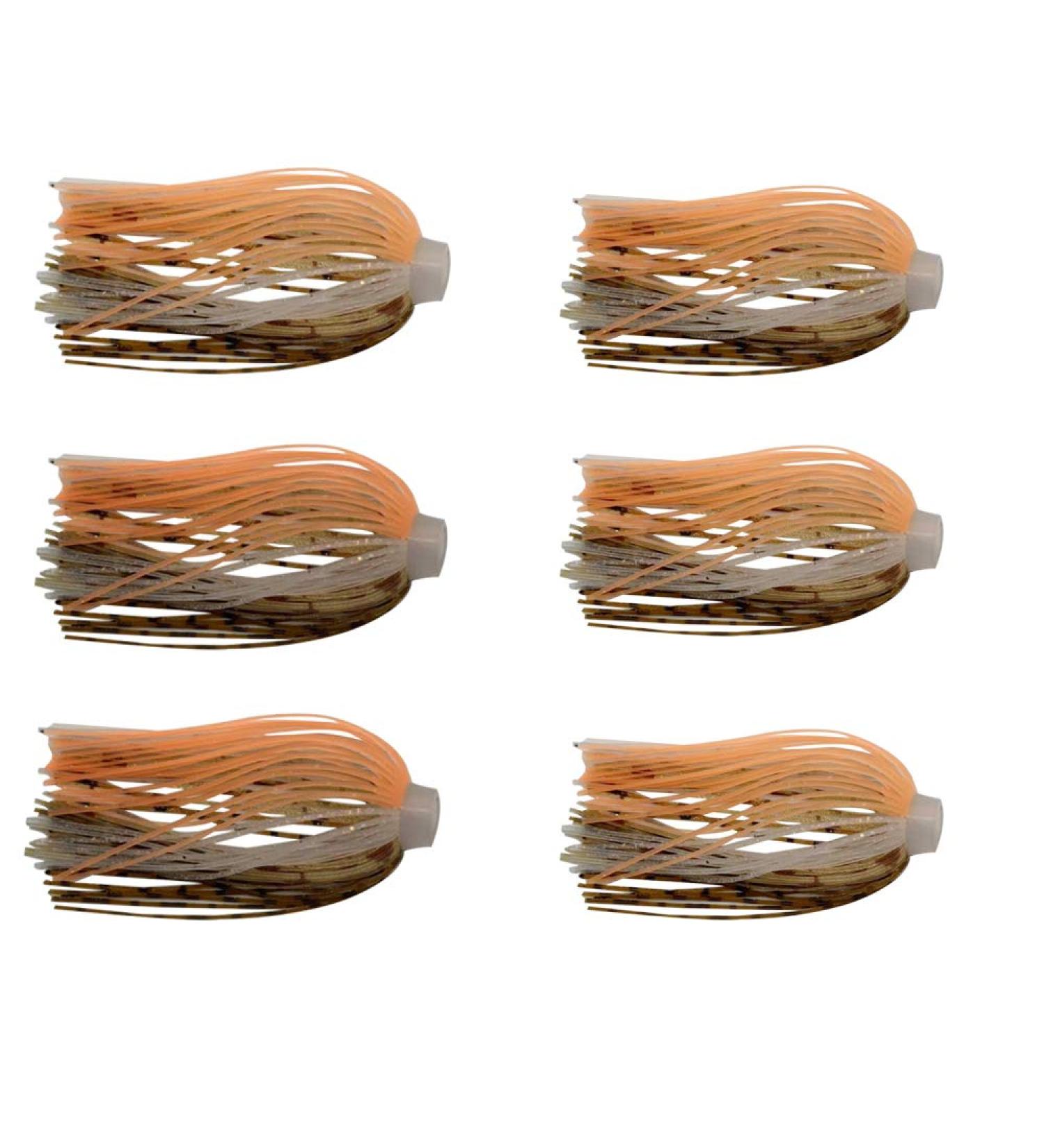 Lonkiktik 10pcs Silicone Jig Skirts - DIY Rubber Lures Skirt for Spinner Baits & Buzzbaits - Brown & Orange - Buy Online on GoSupps.com