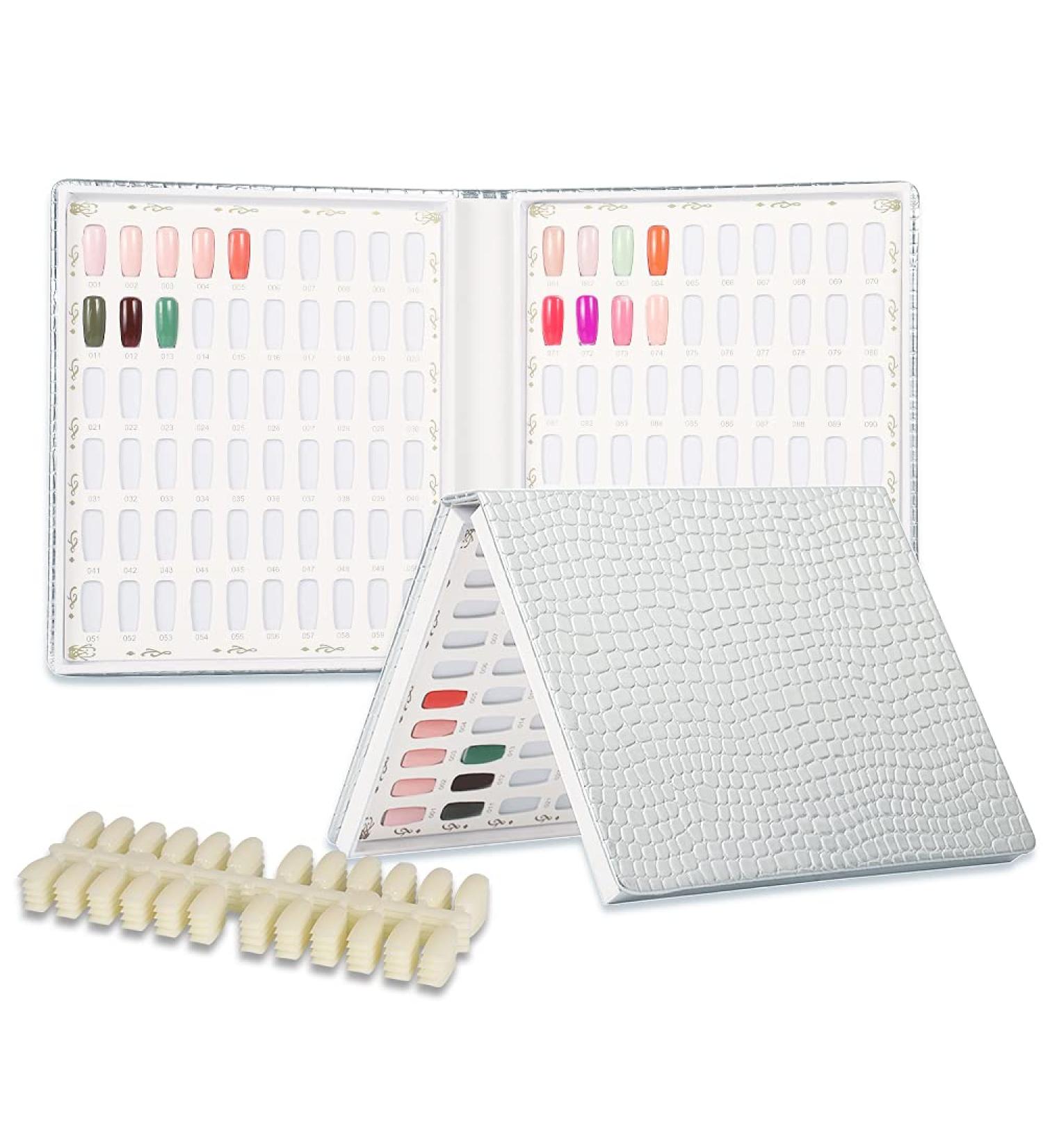 BNG Nail Display Book - 120 Color Professional Gel Polish Card in Silver Leather Book | Nail Salon Design & Art Display | 120 Pcs False Nails Tips - Buy Online on GoSupps.com
