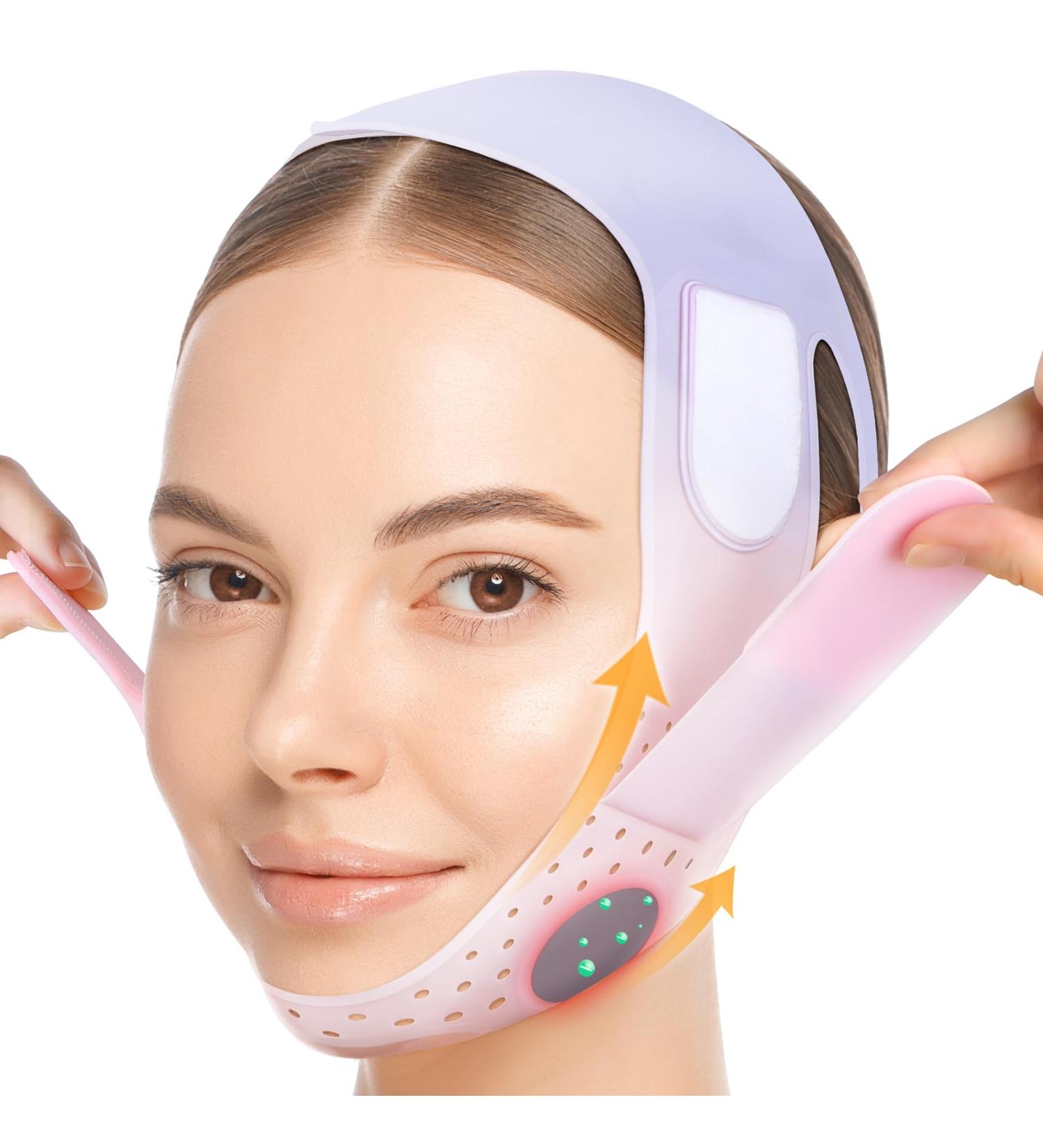 JUSRON V Line Face Tape with Soft Silicone - Chin Tape Strap for Women and Men (Pink) - Buy Online on GoSupps.com