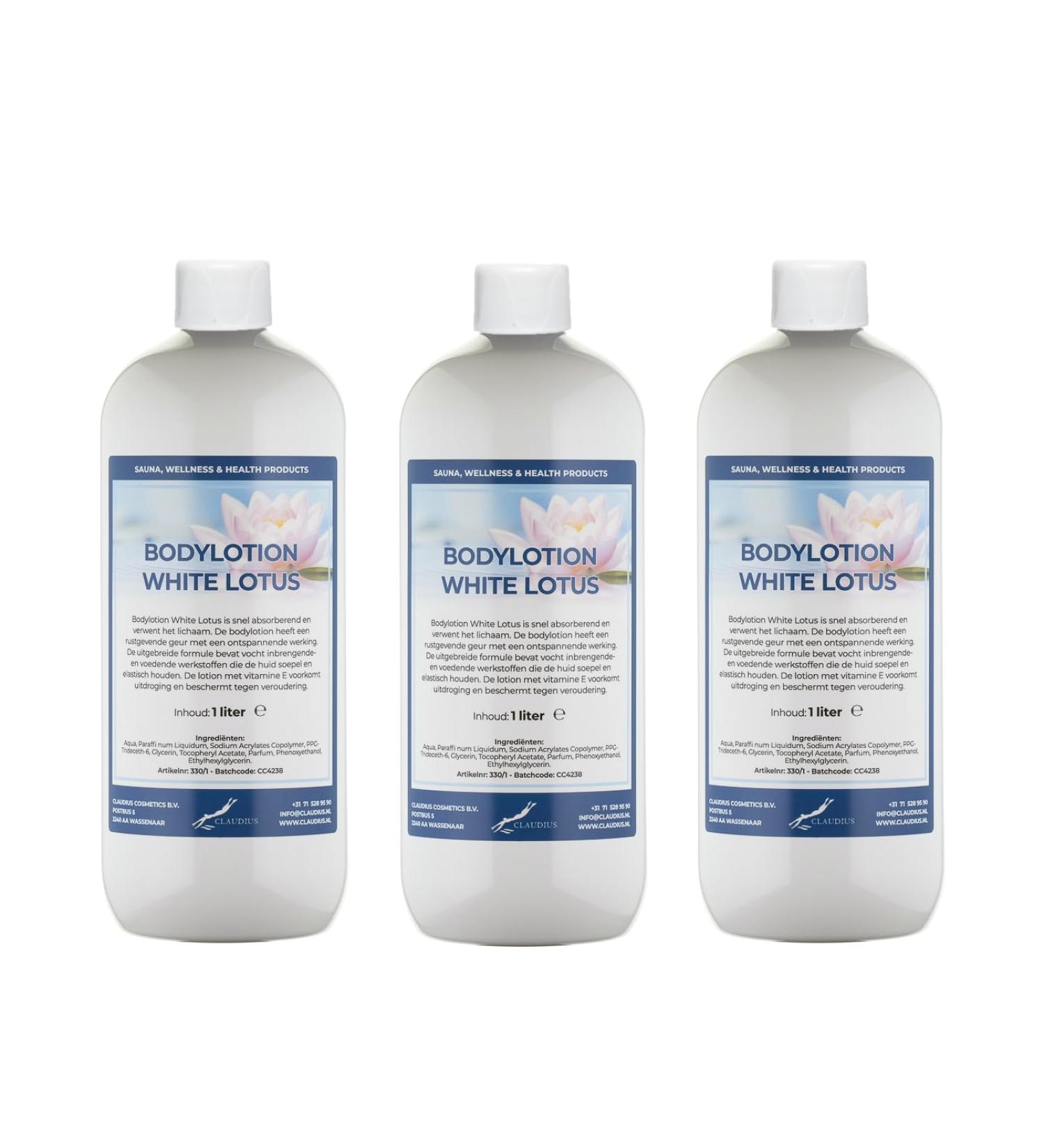 Claudius Bodylotion White Lotus 3 x 1 liter
