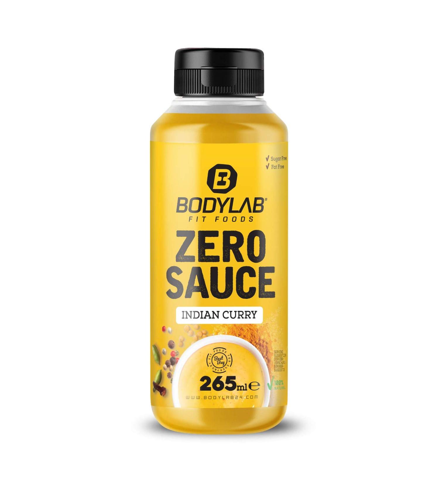 BODYLAB24 Zero Sauce Indian Curry 265ml - Low-Calorie Fat & Sugar Reduced Sauce for Healthy Meals - Ideal for Every Diet - Buy Online on GoSupps.com