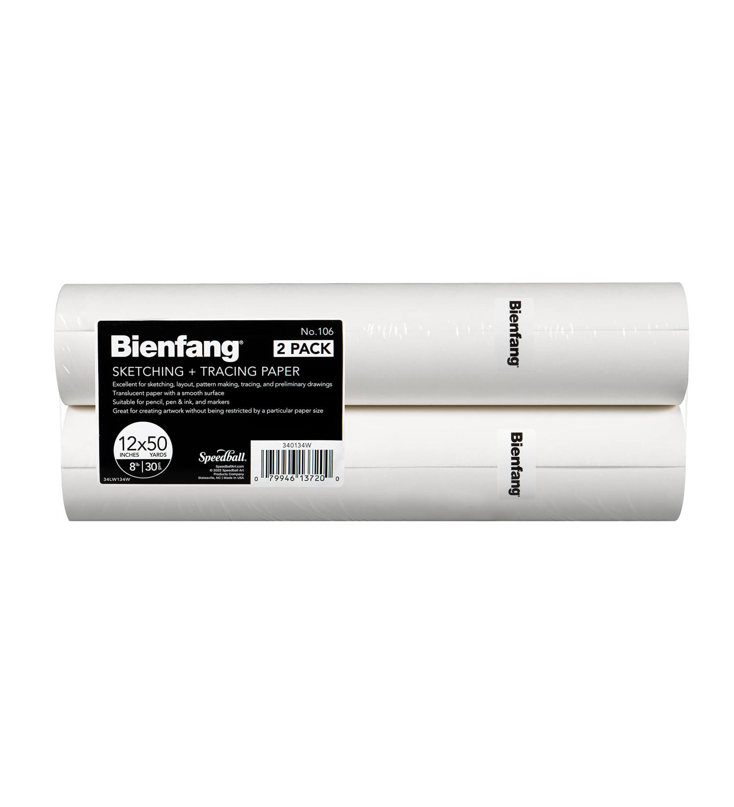 Bienfang Sketching & Tracing Paper Roll  White  12 Inches x 50 Yards (2-Pack) - for Drawing  Trace  Sketch  Sewing Pattern - Buy Online on GoSupps.com