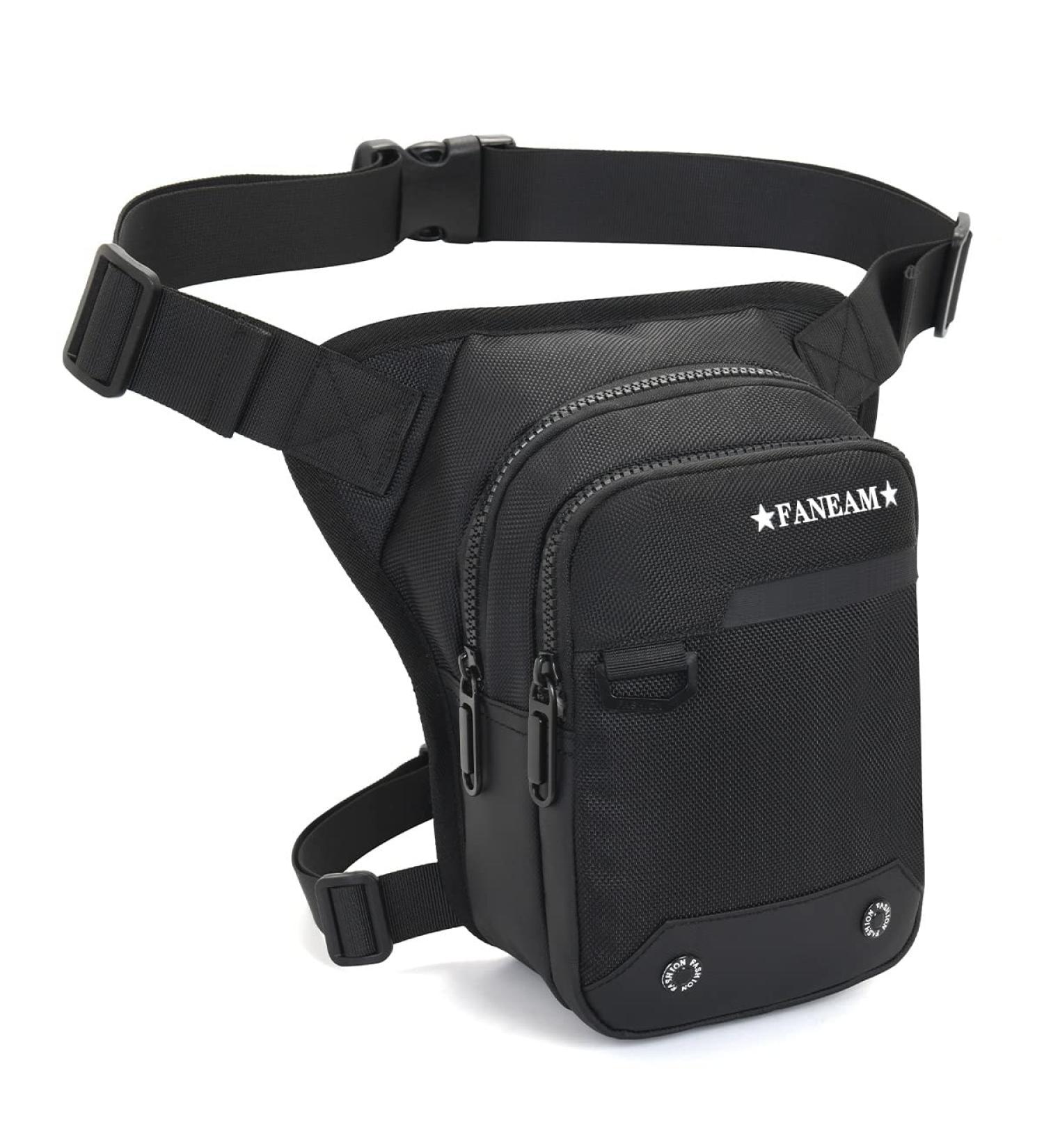 Faneam Tactical Waterproof Men's Leg Bag - Multifunctional Hip Pocket for Motorcycles Hiking & Sports - Large Capacity Black - Buy Online on GoSupps.com