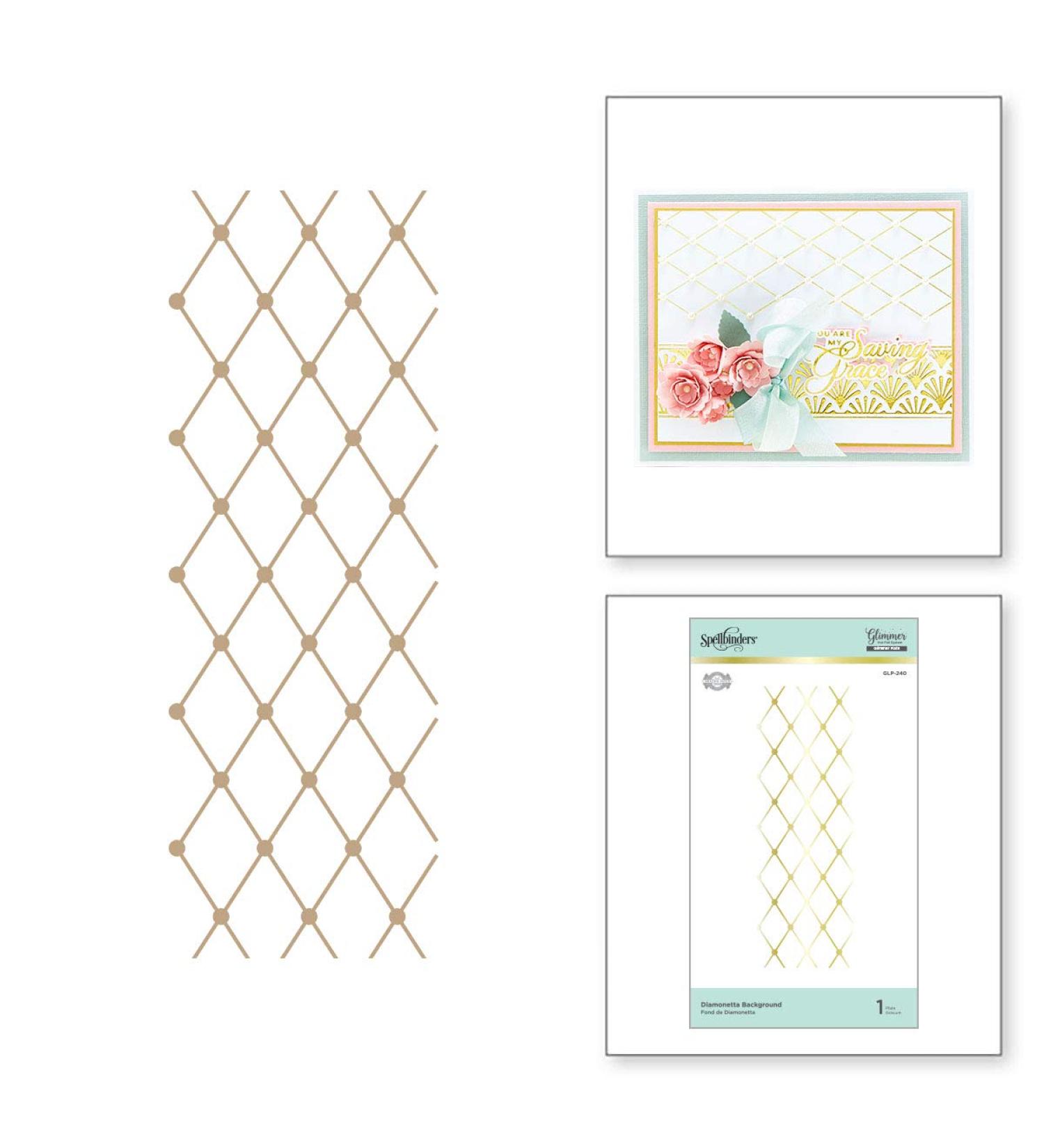 Spellbinders Diamonetta Background Glimmer Hot Foil Plate Set by Becca Feeken - Metal - Buy Online on GoSupps.com