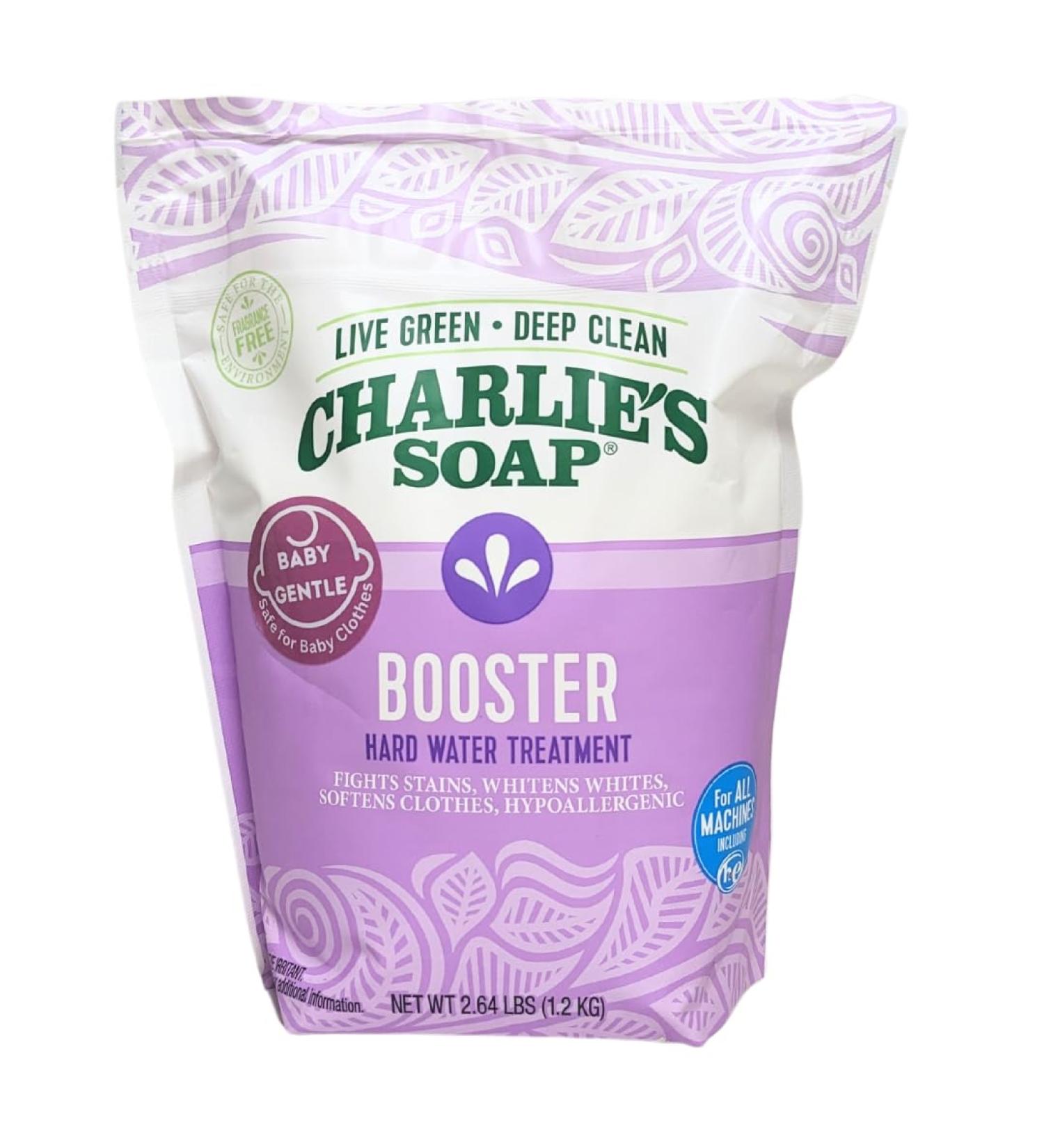 Charlie's Soap Booster & Hard Water Treatment Baby Gentle 2.64 LBS Natural Powdered Water Softener and Laundry Booster Safe and Effective