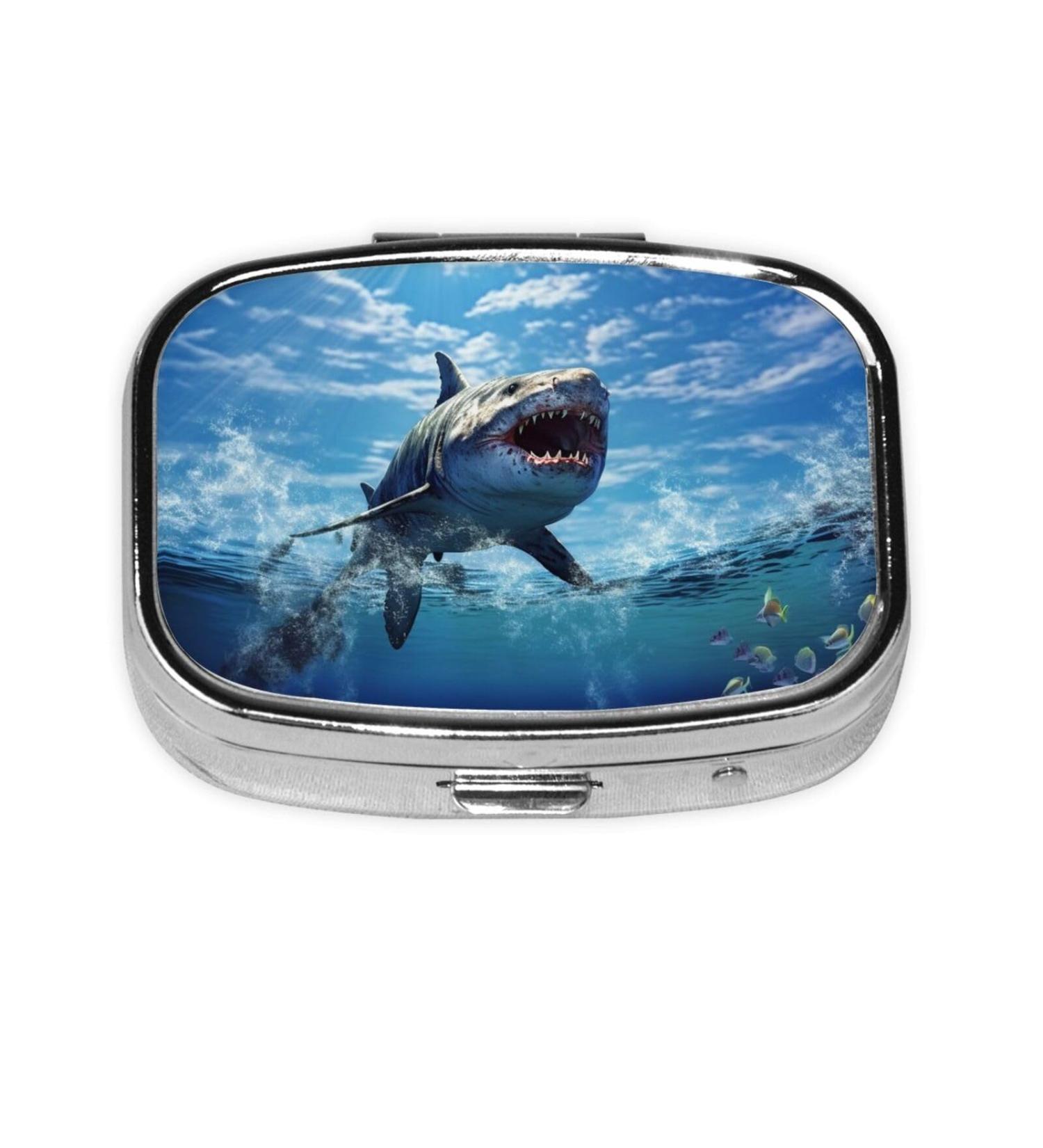 Ocean Fish Printing Pill Case - 2 Compartment Cute Travel Pill Box Organizer for Pocket & Purse - Perfect Travel Gift - Buy Online on GoSupps.com