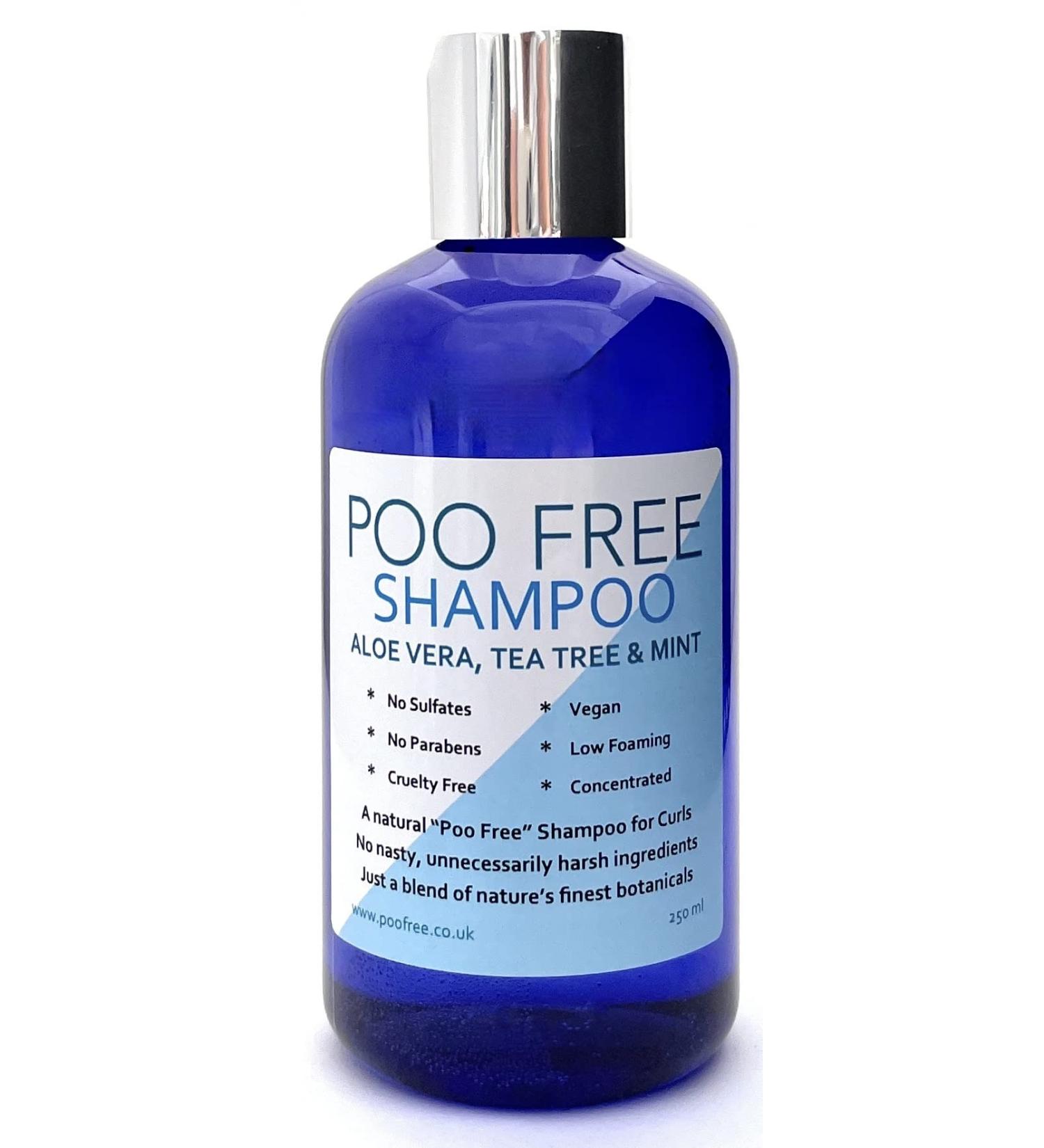 99% Natural SHAMPOO for OILY HAIR - ALOE VERA TEA TREE & MINT - 250 ml by POO FREE No Sulfates No Parabens. Concentrated Easy Rinse. pH 5.5 Suitable for Sensitive Skin. - Buy Online on GoSupps.com