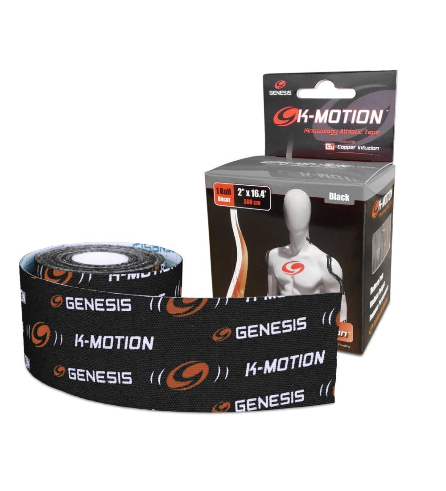 Genesis K-Motion Tape with Copper Infuzion - Black UNCUT Roll | Pain Relief and Support - Buy Online on GoSupps.com