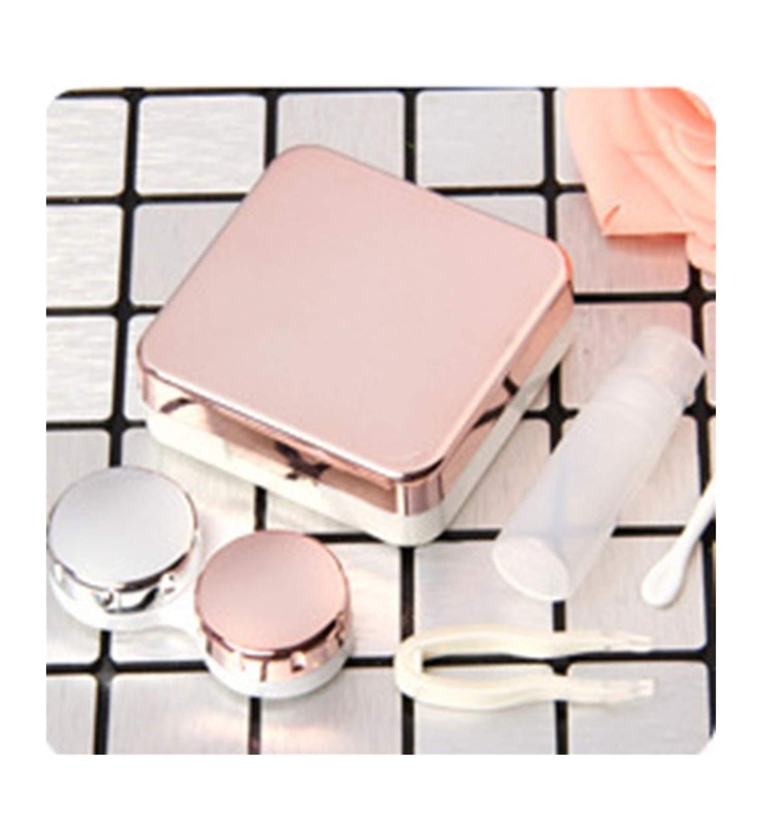 Lentil & Contact Lens Storage Container - Mini Box with Mirror - Colored Options (Gold & Rose Gold) - Ideal for Women - Buy Online on GoSupps.com