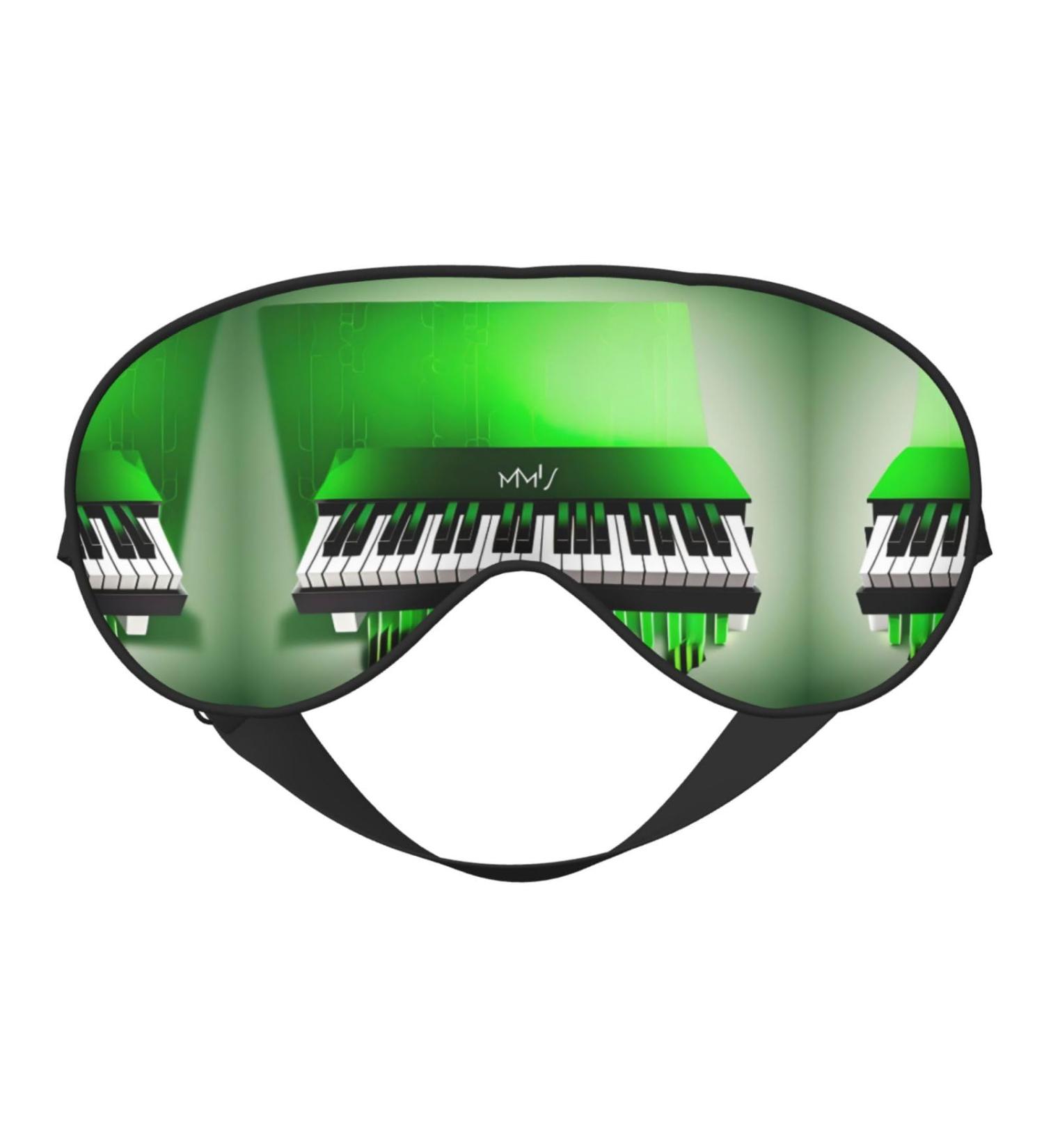 Buy Green & White Piano Keys Print Unisex Sleep Eye Mask - Soft Comfort Travel Shade for Yoga & Shift Work - Buy Online on GoSupps.com