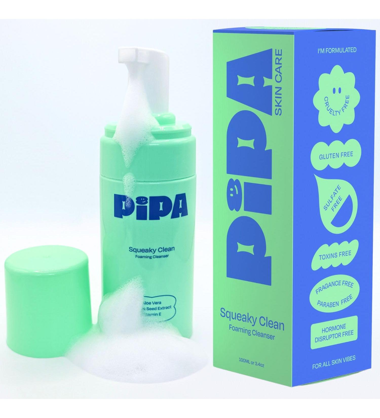 Pipa Skincare Squeaky Clean Foaming Cleanser 3.4 fl oz | Gentle Face Wash for Kids & Teens Ages 8 to 13 | Fragrance-Free Dermatologist & Pediatrician Approved | Daily Hydrating Facial Cleanser Step 1: Cleanser - Buy Online on GoSupps.com