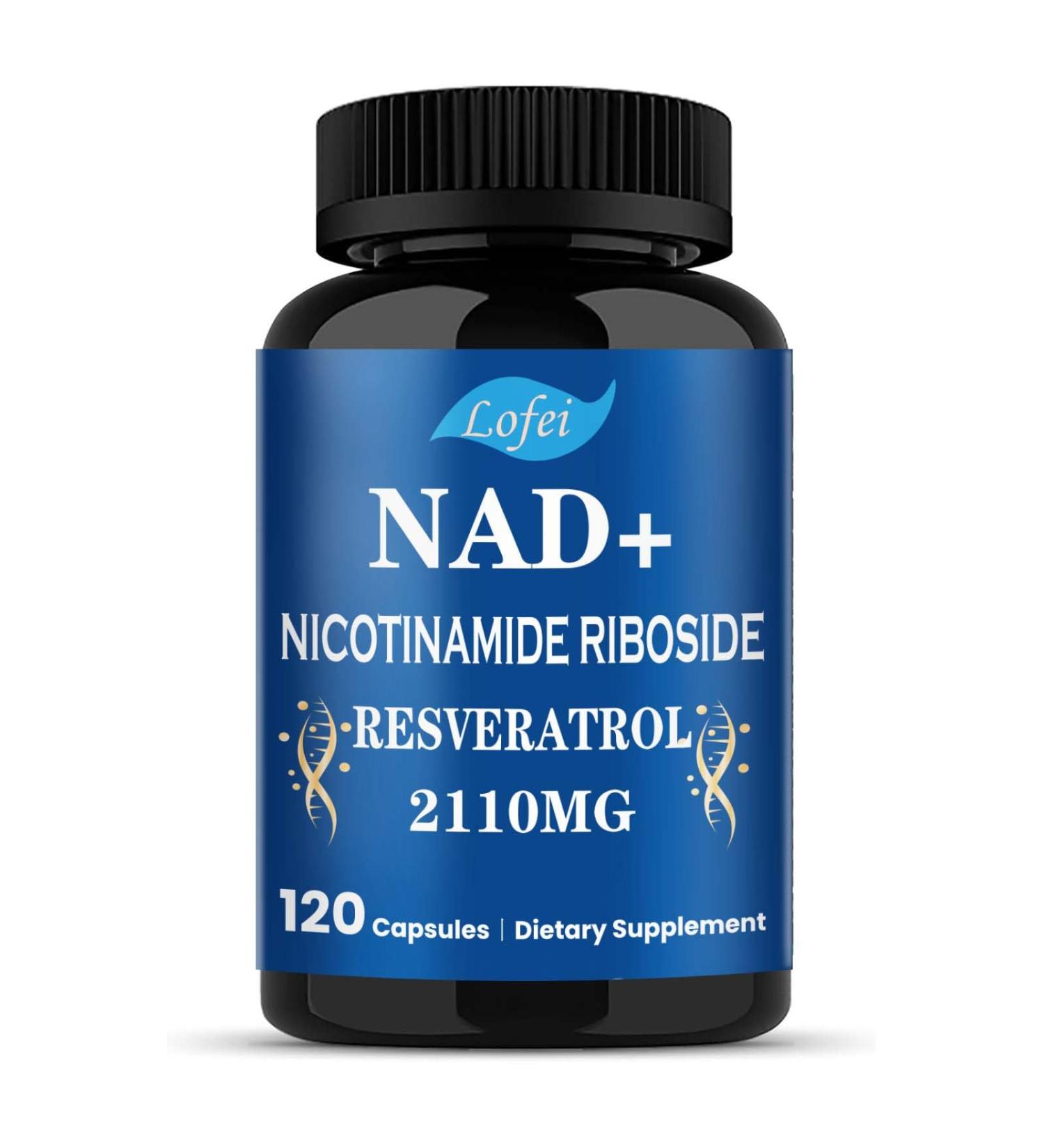 Lofei NAD Supplement Liposomal NAD+ Nicotinamide Riboside Trans-Resveratrol & Quercetin 1500mg NAD+ for Men & Women Support Cellular Energy GMO-Free 120 Capsules - Buy Online on GoSupps.com