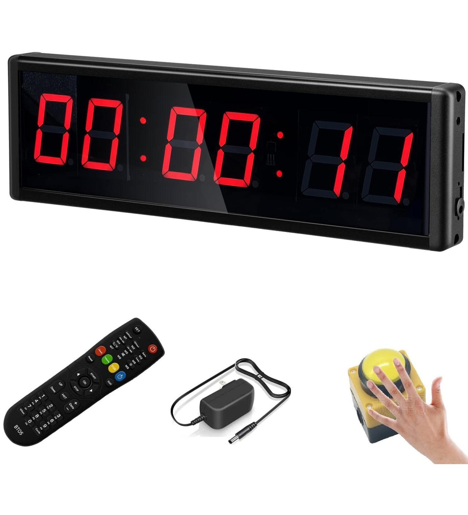 BTBSIGN 2.3 Digital Countdown Wall Clock with Remote - Large Stopwatch for Obstacle Racing - Buy Online on GoSupps.com