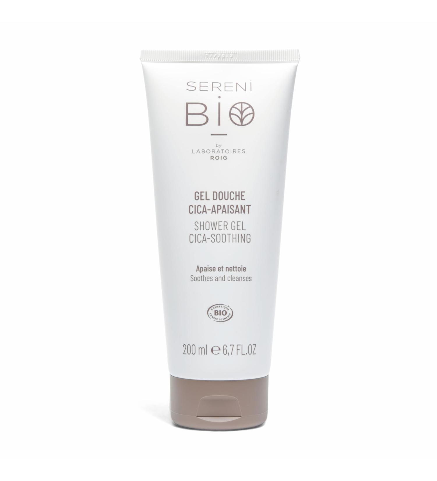 SERENI S r nibio Cica-Soothing Shower Gel with Centella Asiatica - Certified Organic Vegan and Fair Trade Body Care - Soothes and Cleanses - Moisturizing Shower Gel for Ultra-Sensitive Skin - 200ml