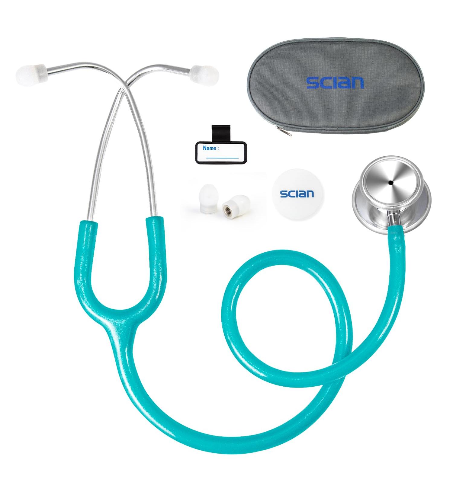 Buy SCIAN Dual Head Stethoscope for Nurses & Doctors - Classic Stainless Steel Medical Supplies with Carrying Bag - Pearlescent Green - Ship Worldwide - Buy Online on GoSupps.com