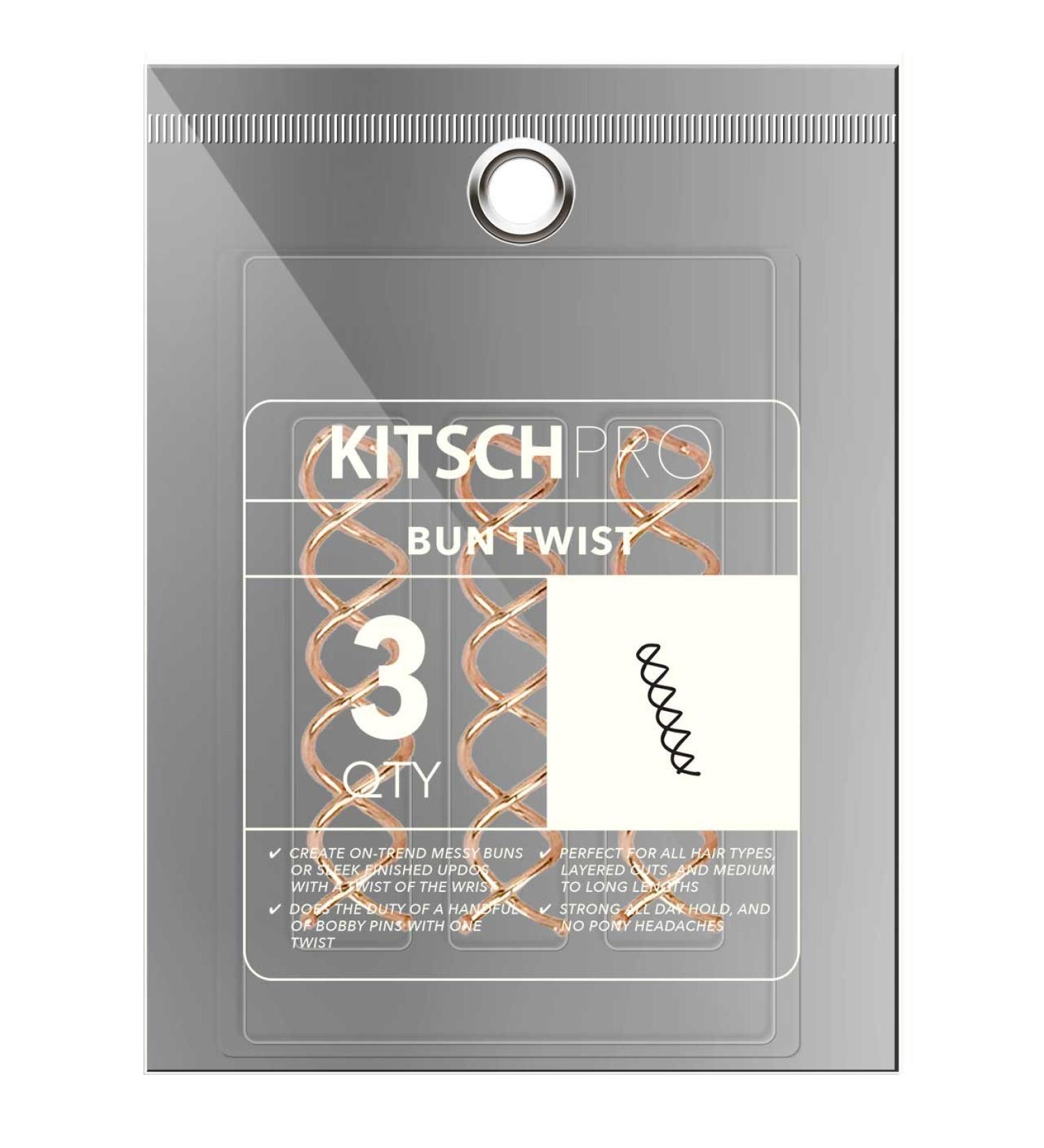 Kitsch Rose Gold Bun Twist Hair Pins - 3pcs | Spin Pins & Corkscrew Hair Pins for Buns | Hair Pin/Screw - Buy Online on GoSupps.com