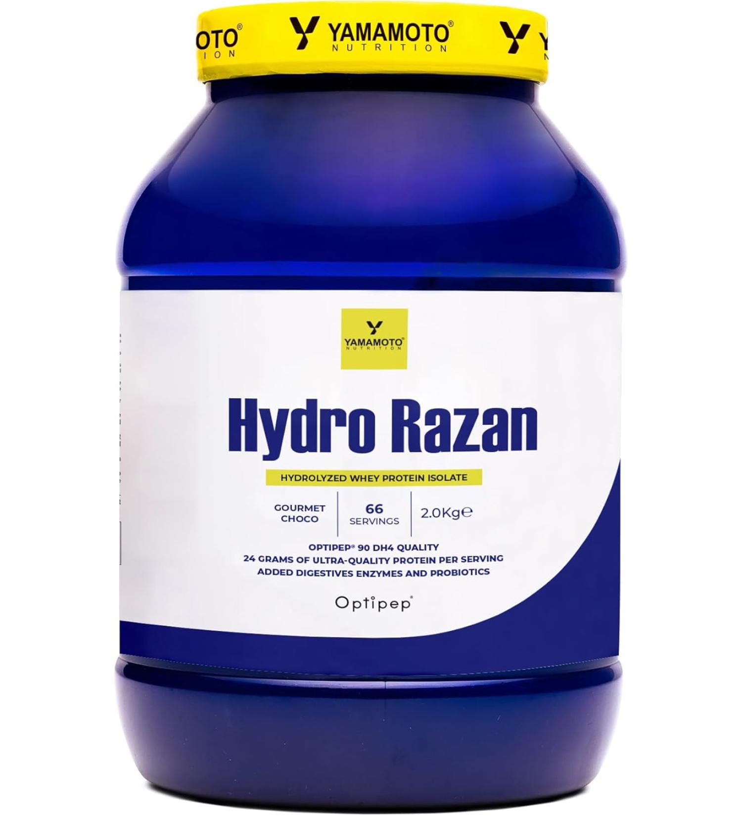 Yamamoto Nutrition Hydro Razan - Gourmet Chocolate 2000g (2kg) | Premium Protein Supplement for International Shipping - Buy Online on GoSupps.com