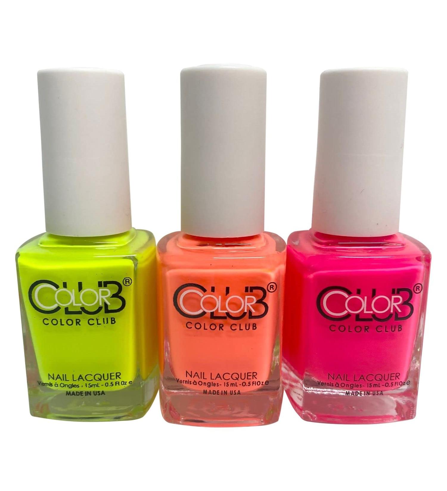 Color Club Neon Warm Nail Polish Set - Salon Quality Gel Manicure Set for Vibrant Nail Art - 3 Piece Soak Off UV Gel Polish Kit - Buy Online on GoSupps.com