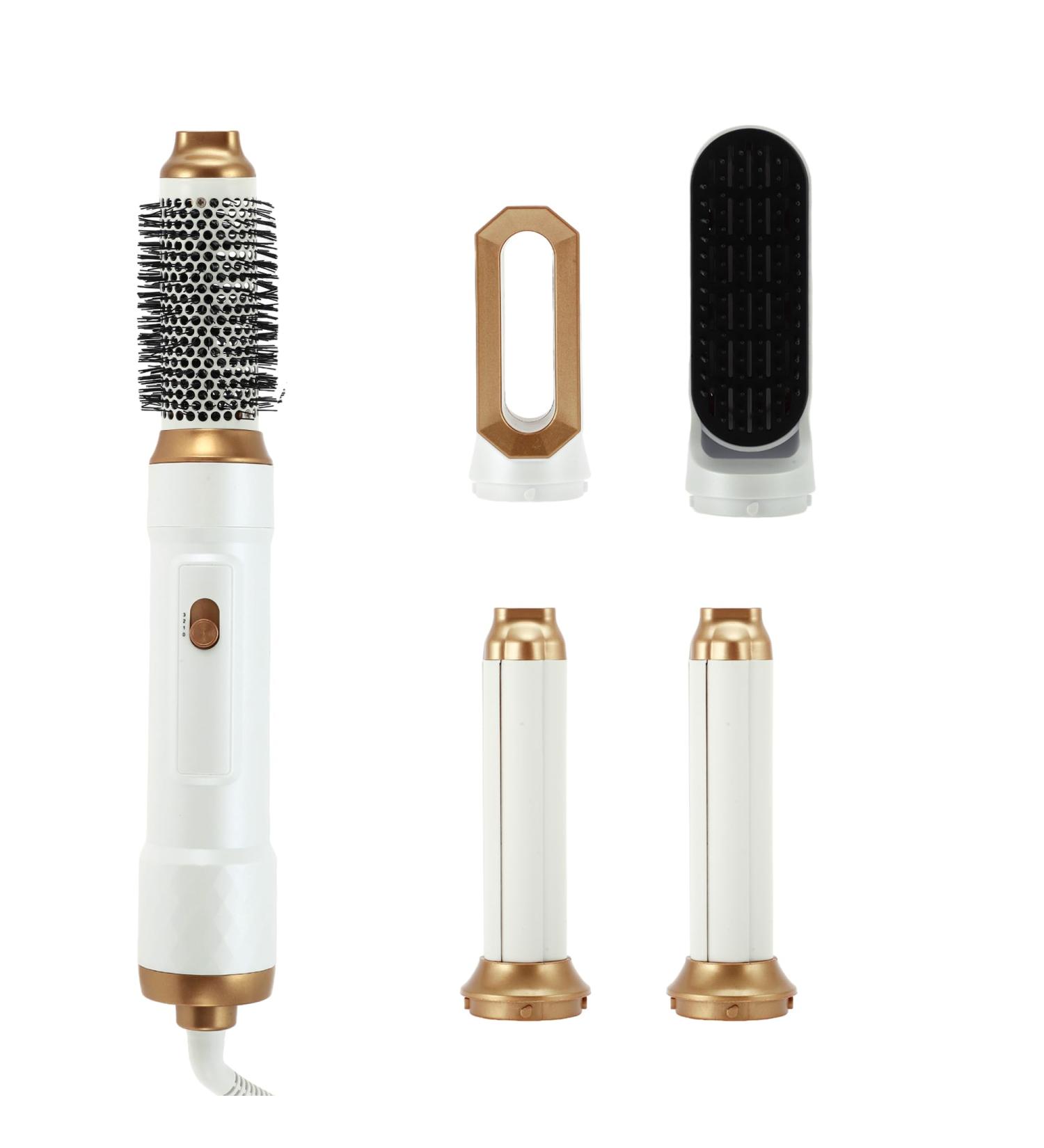 VOCOSTE 5 in 1 Hot Air Brush - Detachable Hair Dryer & Styler Volumizer White Gold Tone - Buy Online on GoSupps.com